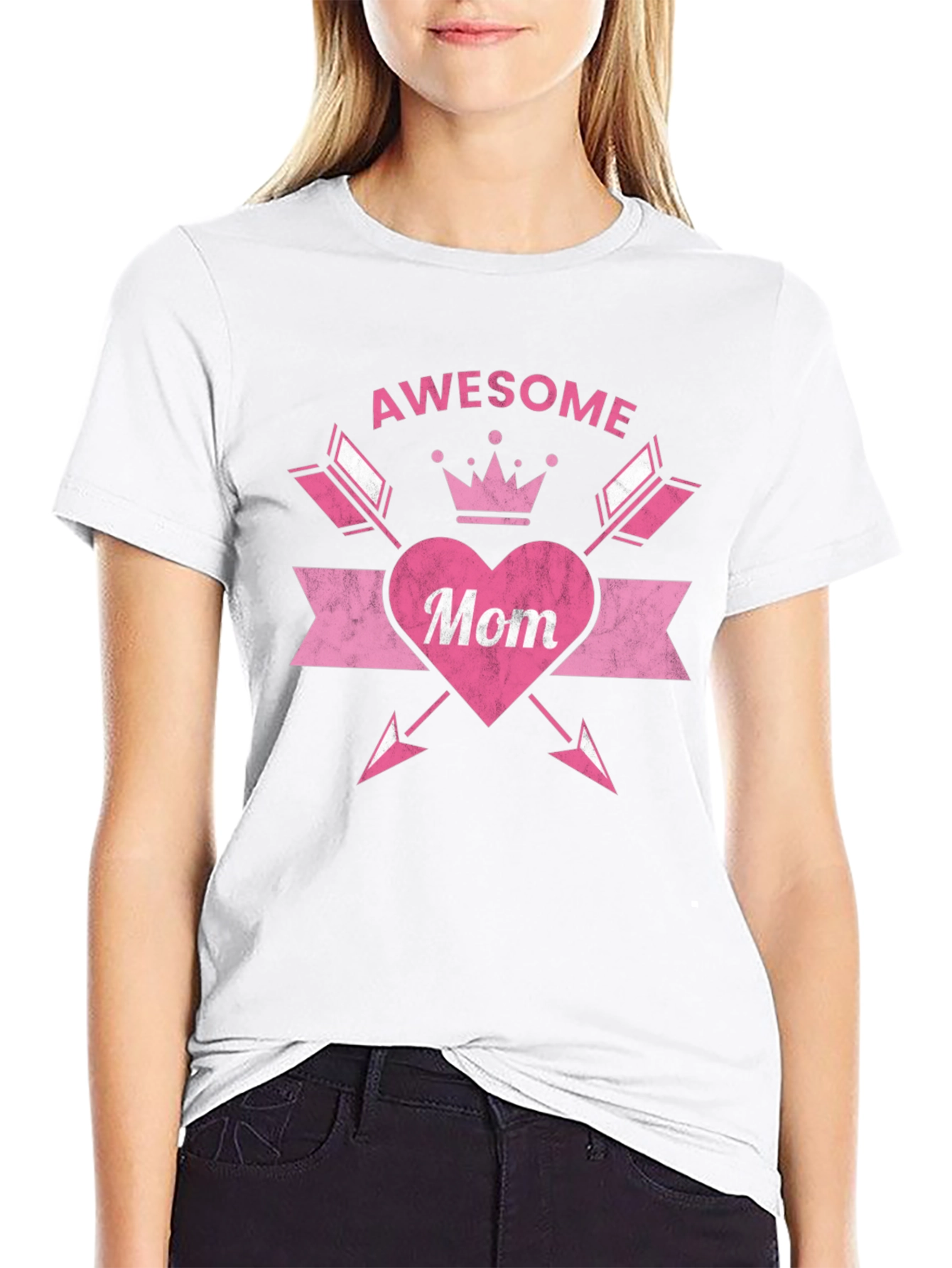 Awesome Mom Graphic T-Shirt Black