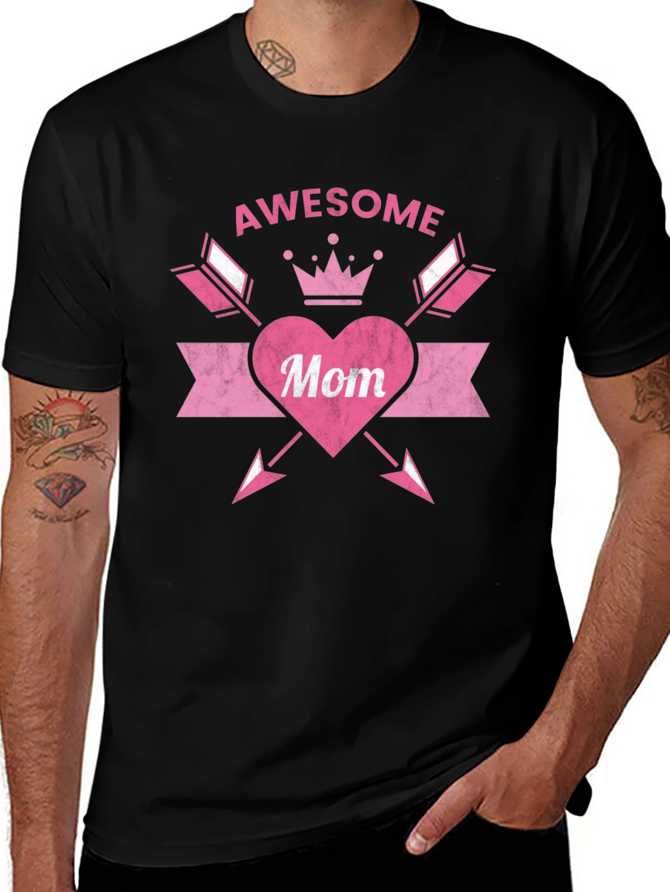 Awesome Mom Graphic T-Shirt Black