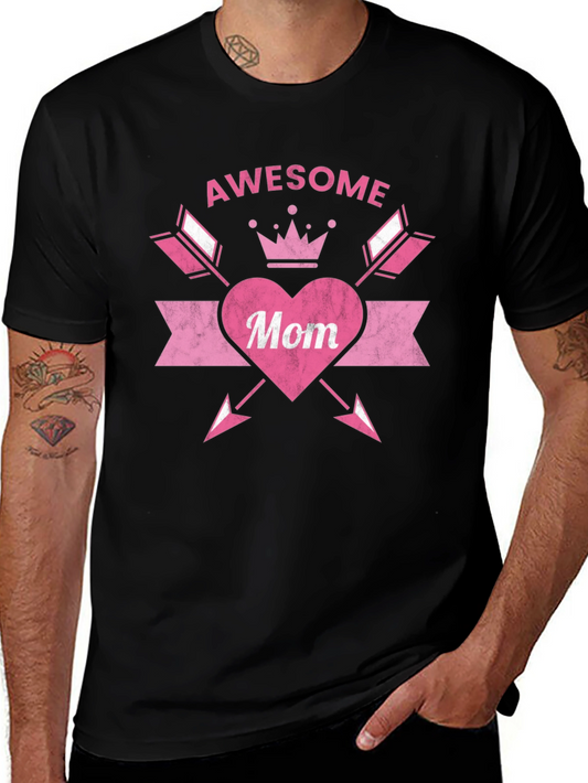 Awesome Mom Graphic T-Shirt Black