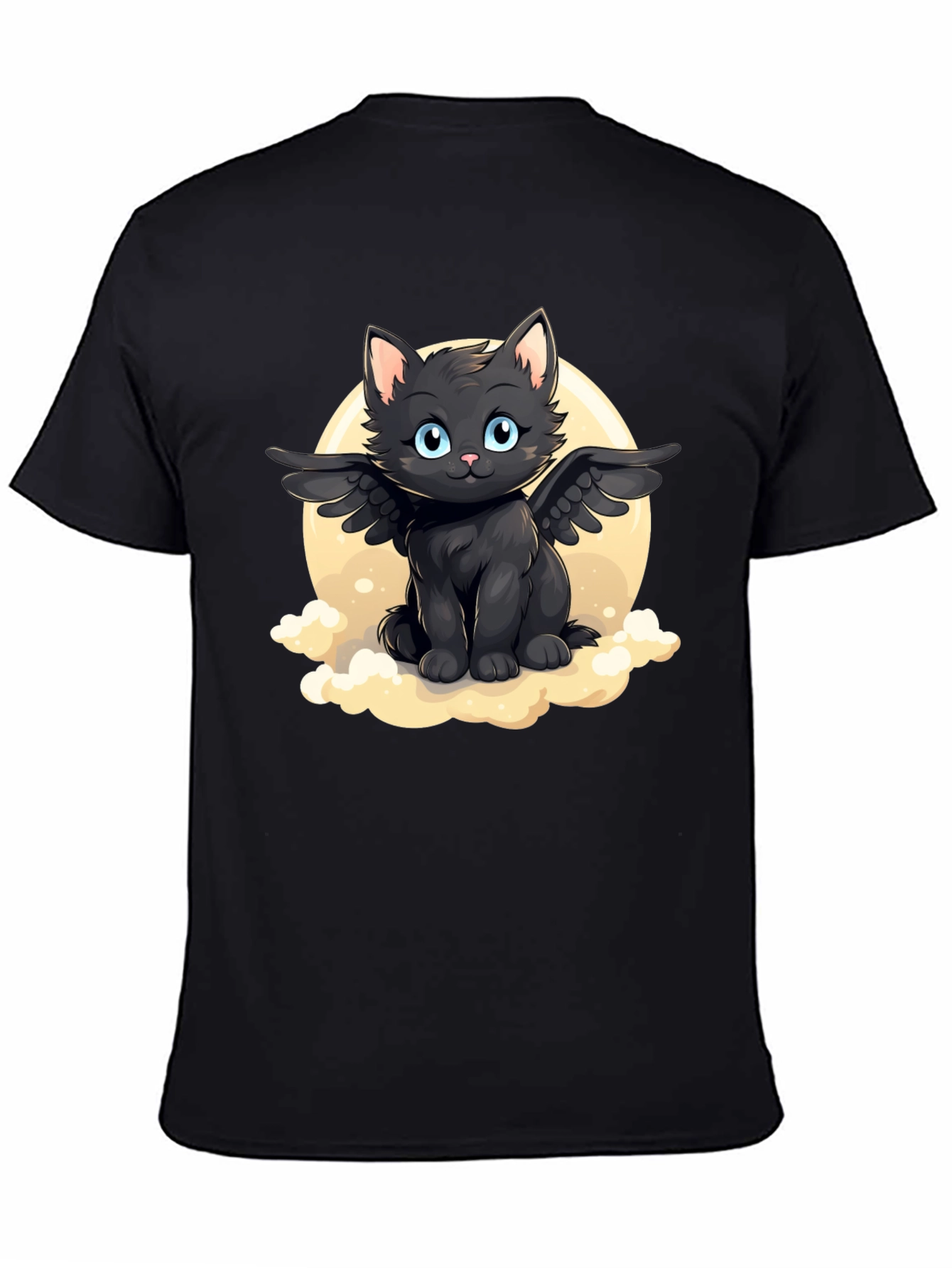Whimsical Winged Black Cat T-Shirt