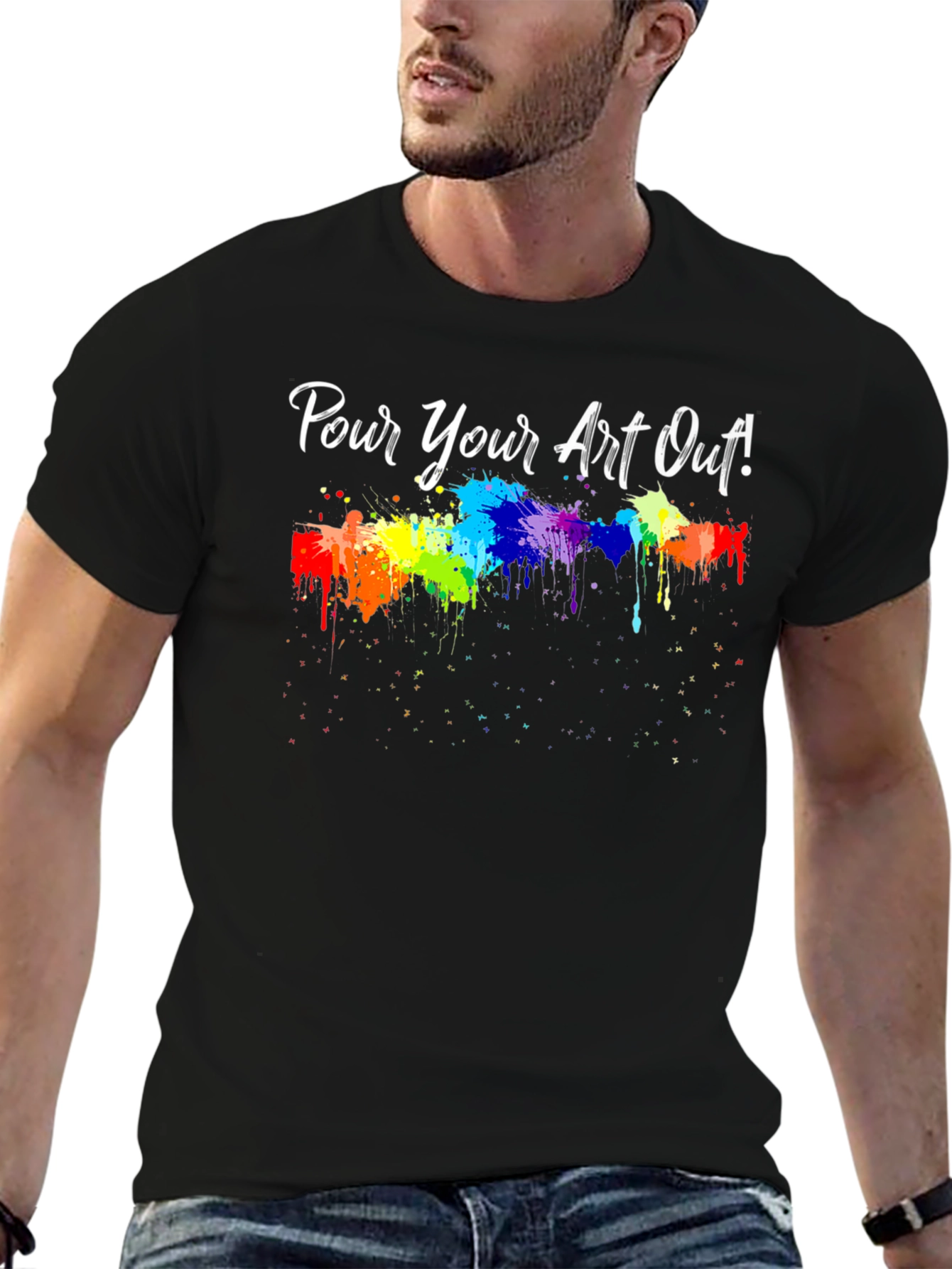 Pour Your Art Out Rainbow Splash T-Shirt