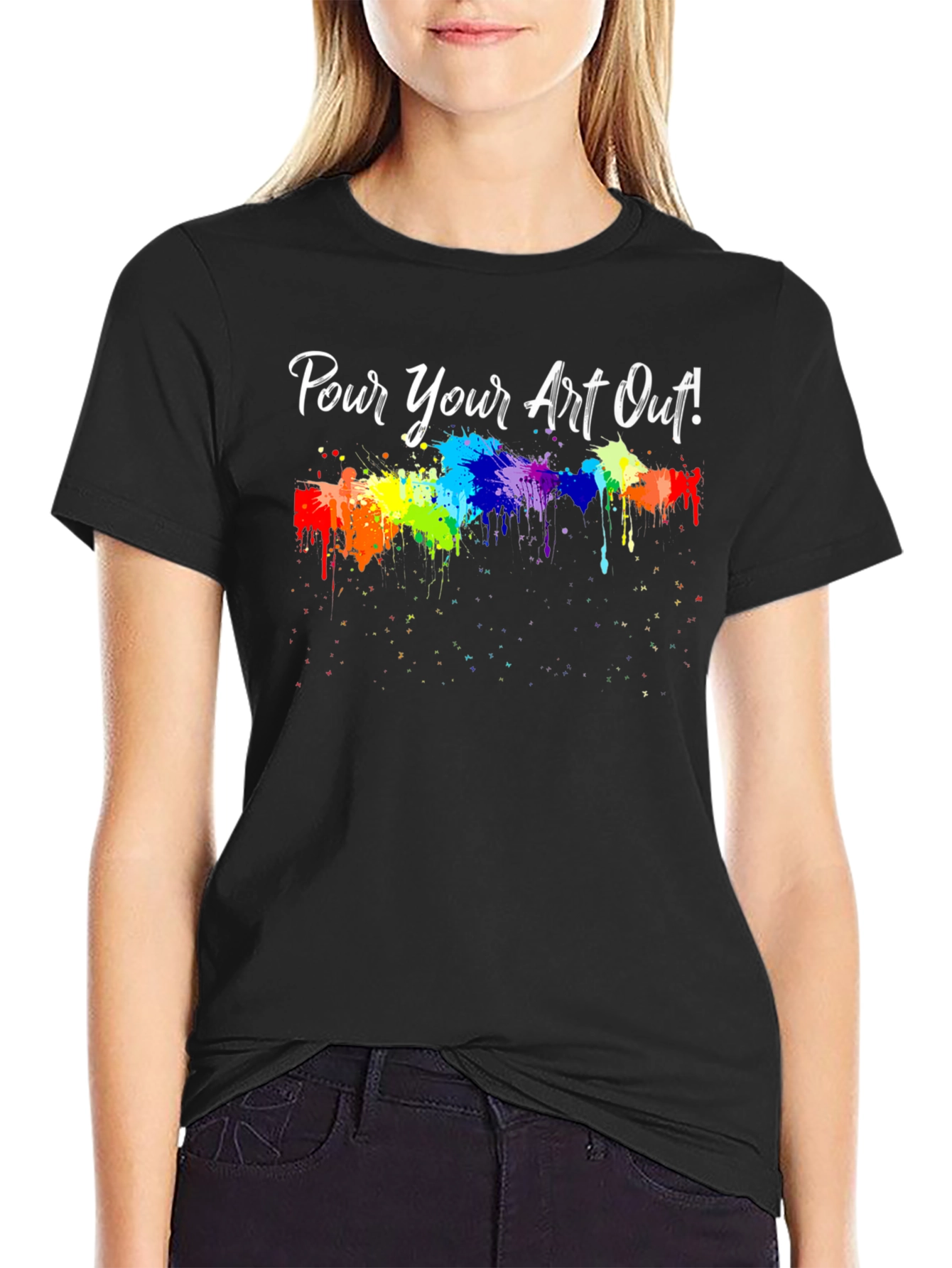 Pour Your Art Out Rainbow Splash T-Shirt
