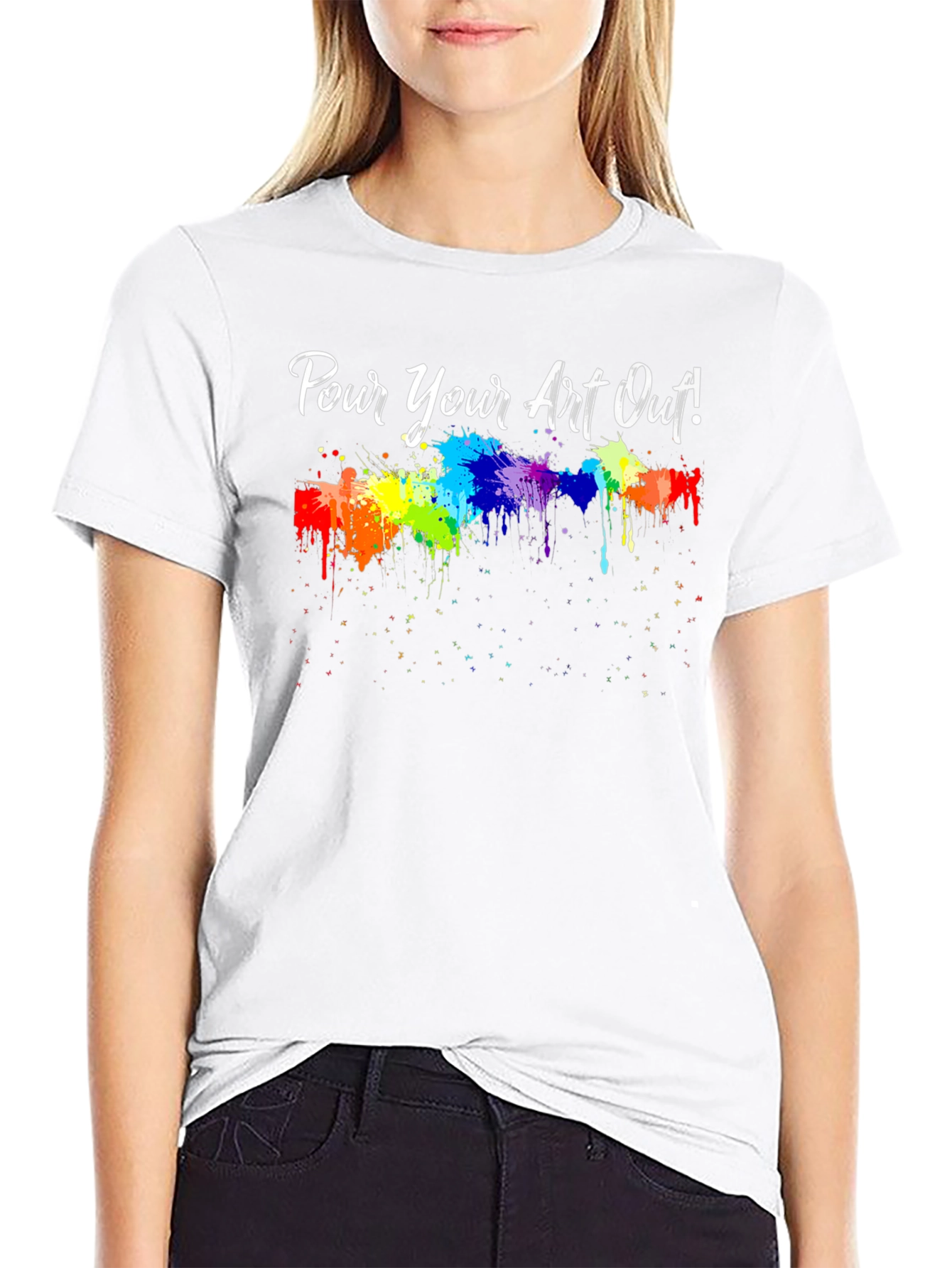 Pour Your Art Out Rainbow Splash T-Shirt