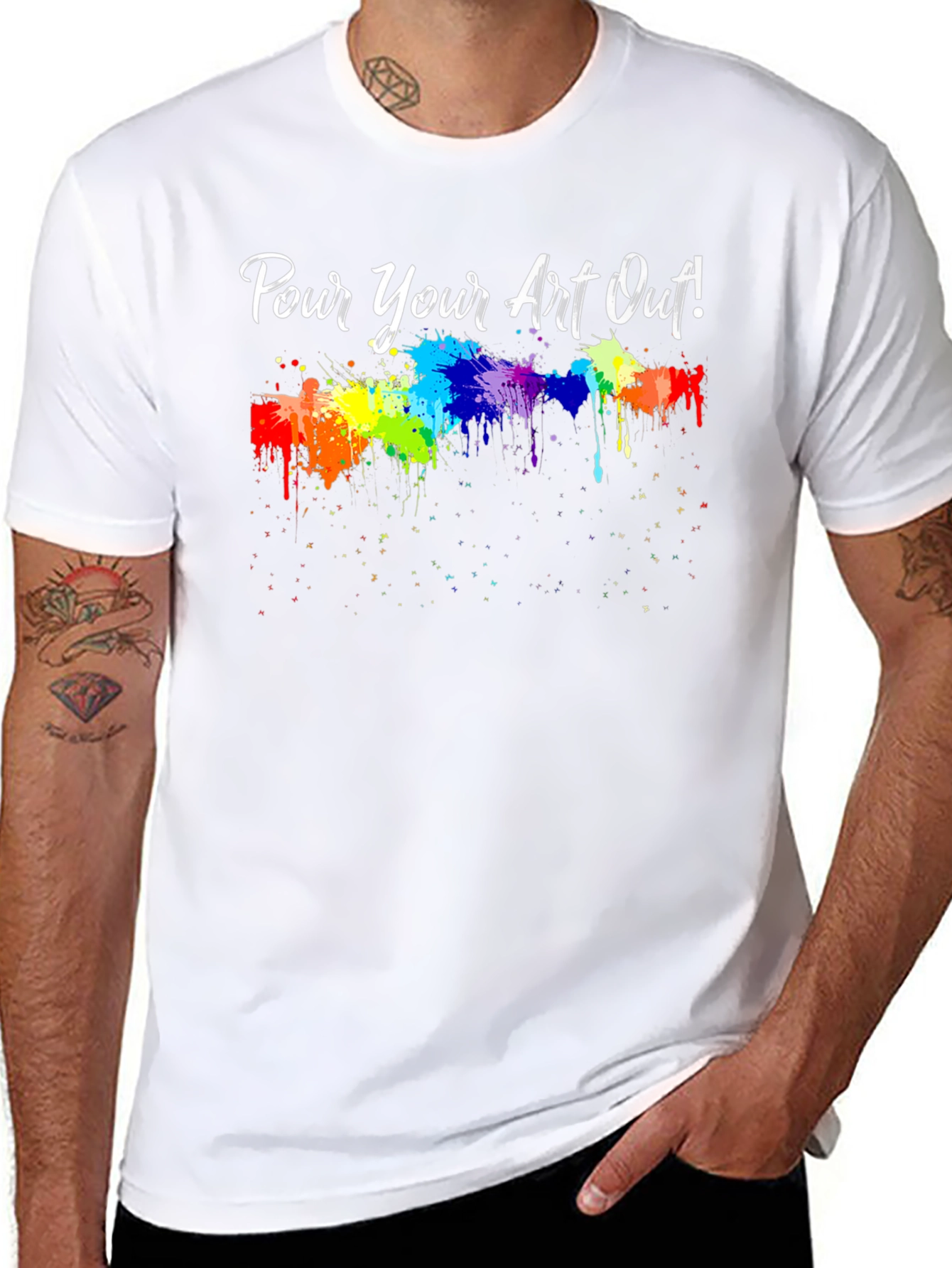 Pour Your Art Out Rainbow Splash T-Shirt