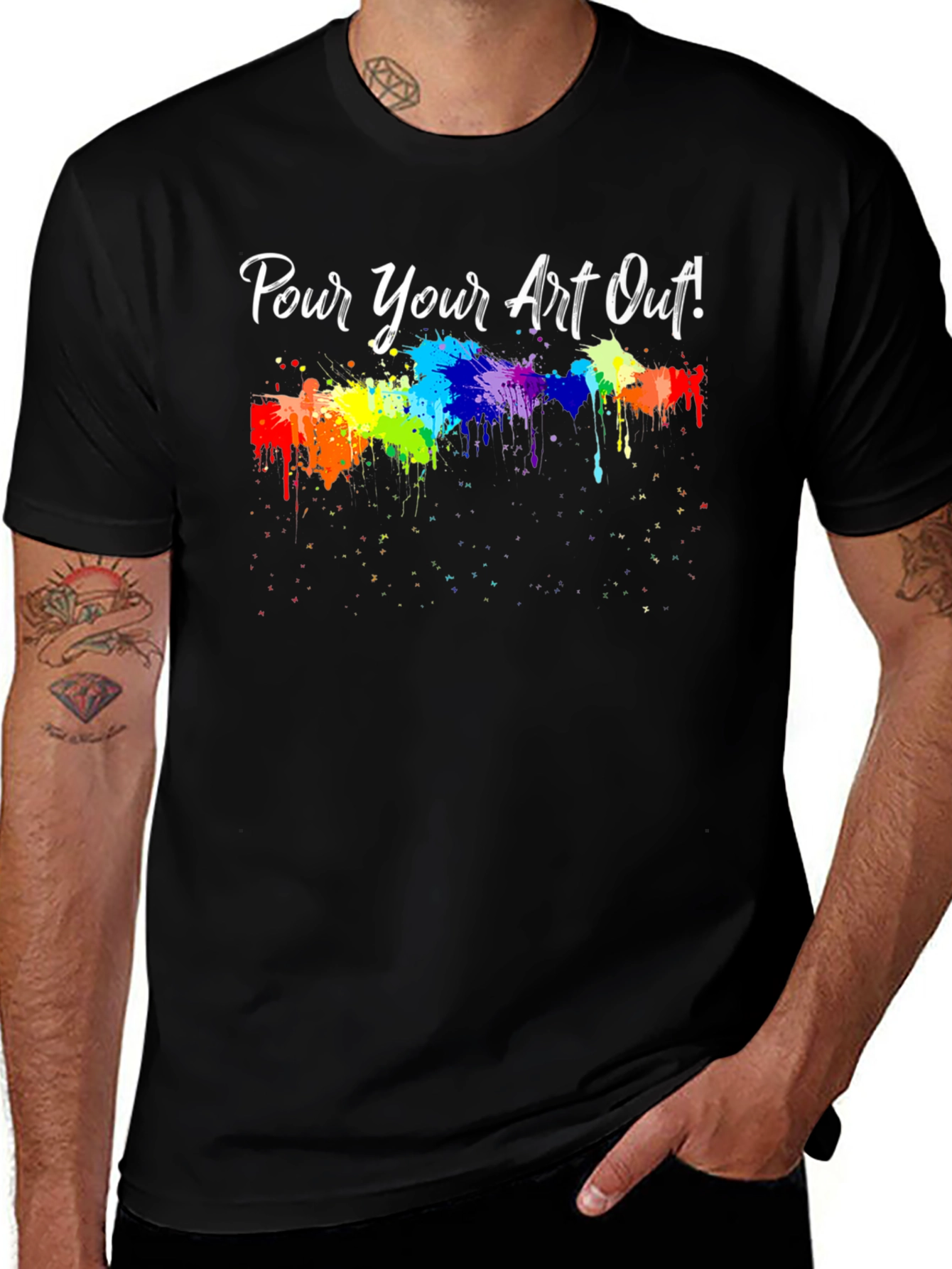 Pour Your Art Out Rainbow Splash T-Shirt