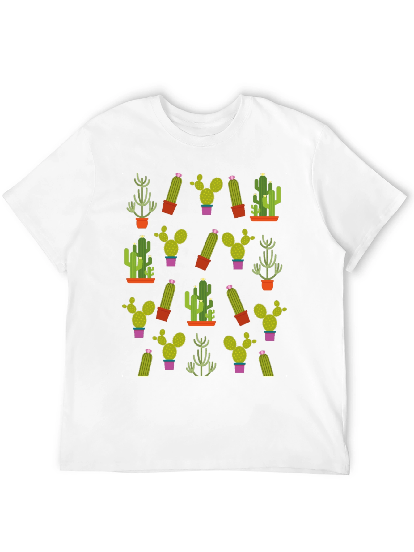 Cactus Pattern T-Shirt - Unique Plant Design