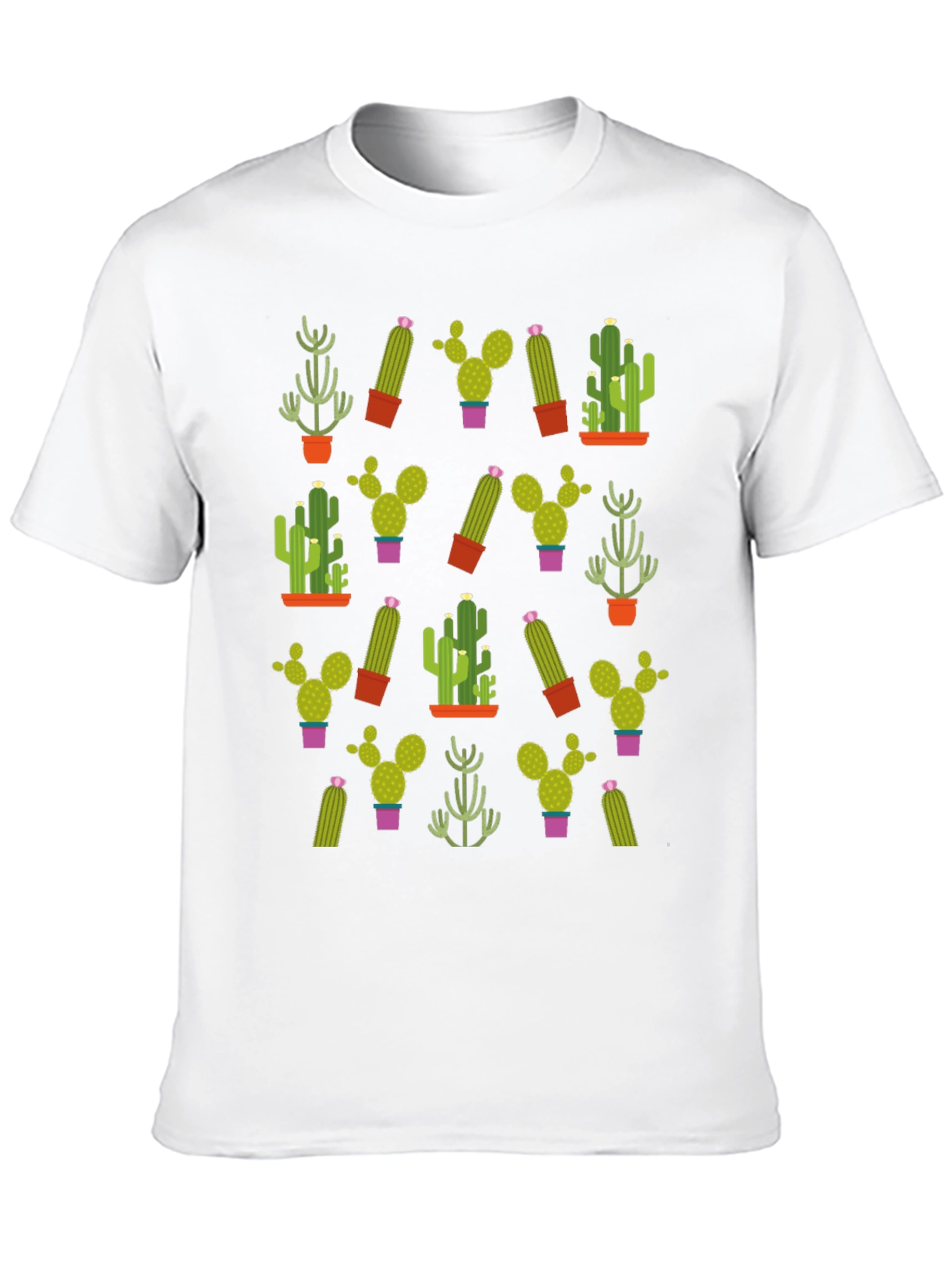 Cactus Pattern T-Shirt - Unique Plant Design
