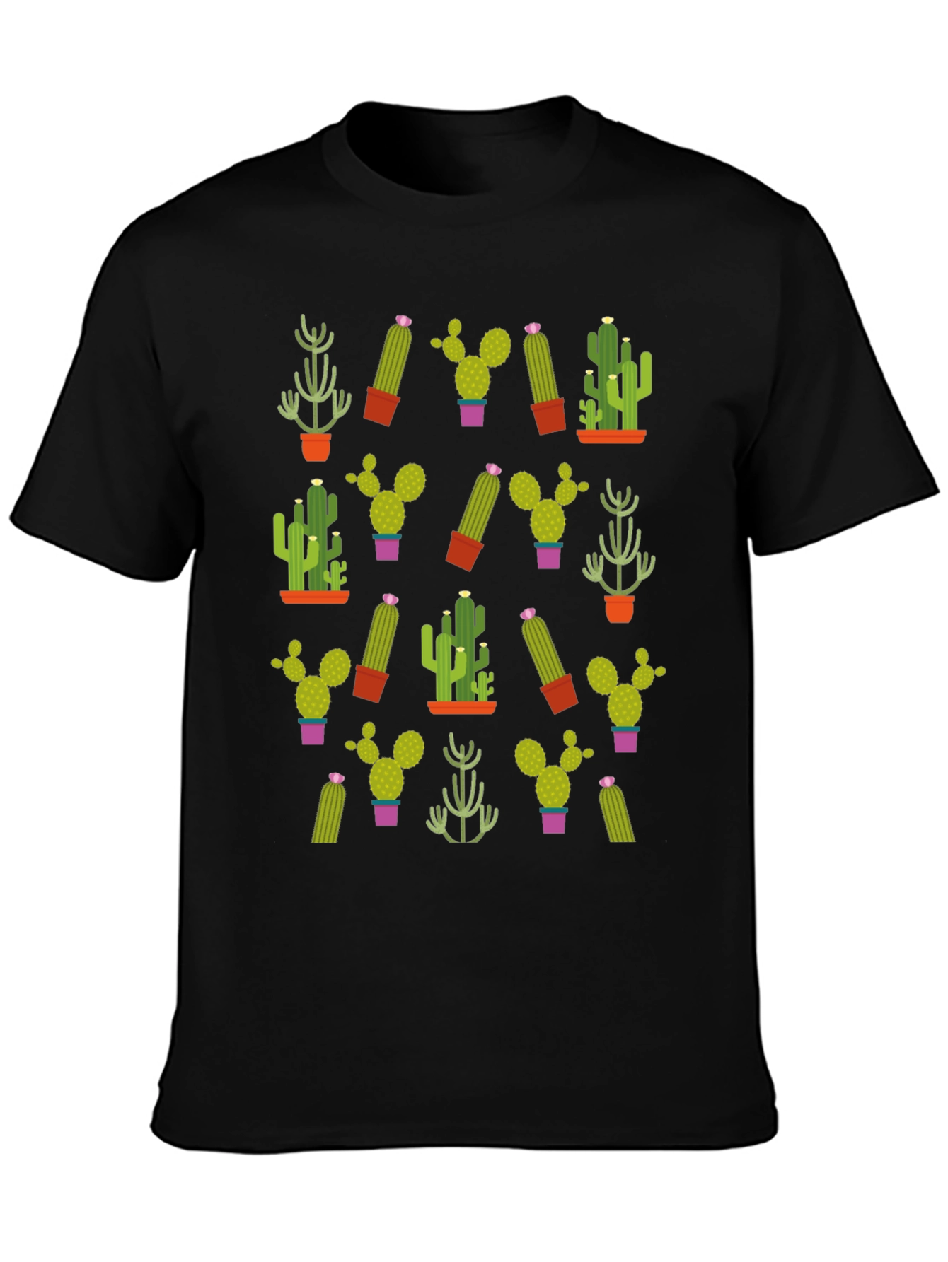 Cactus Pattern T-Shirt - Unique Plant Design