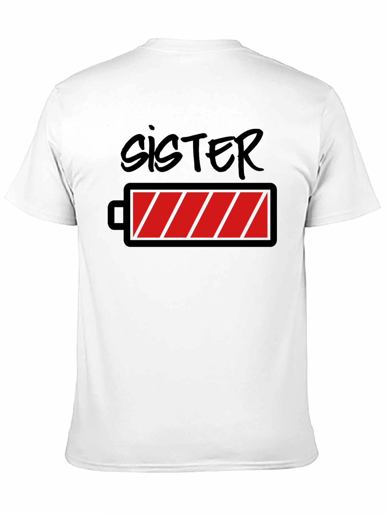 Sister Low Battery Graphic Tee - Black T-Shirt