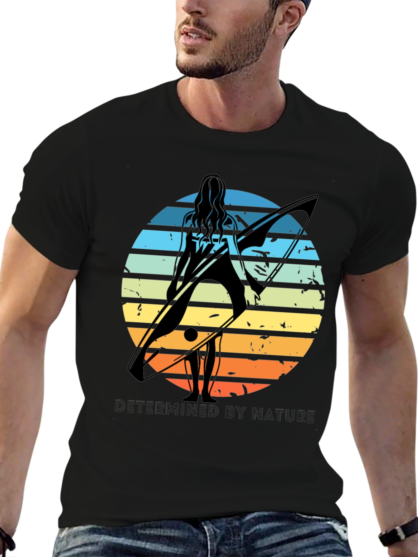 Surfer Silhouette Tee - Determined By Nature