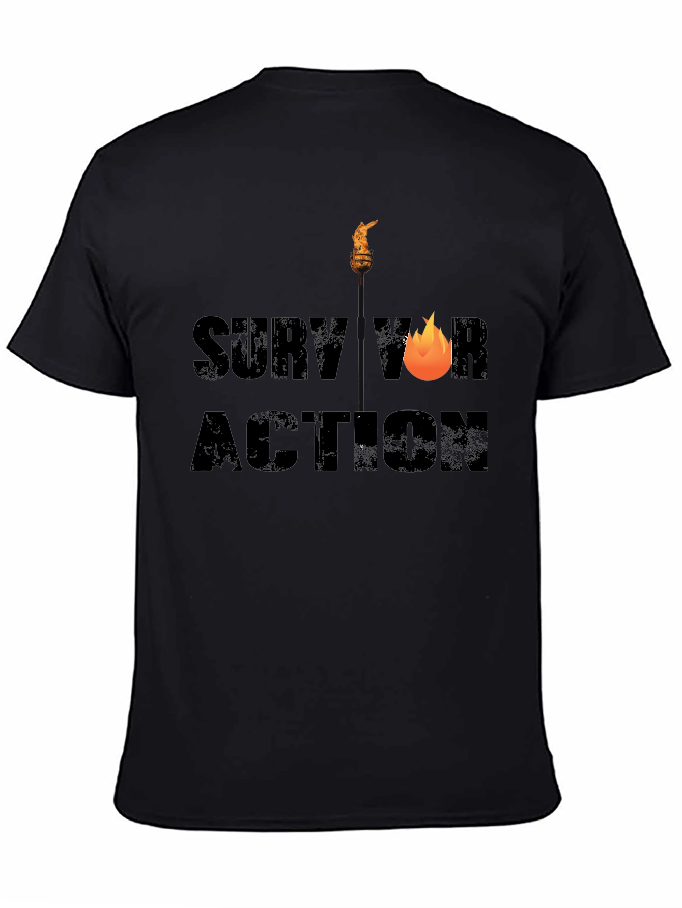 Survivor Action Graphic Black T-Shirt