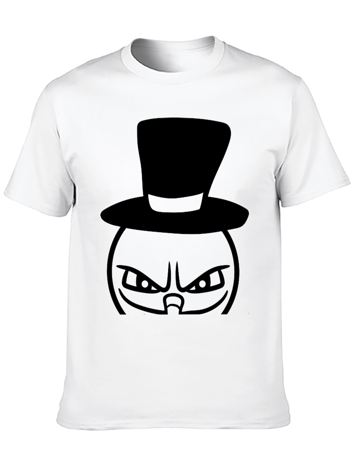 Top Hat Evil Face Black T-Shirt