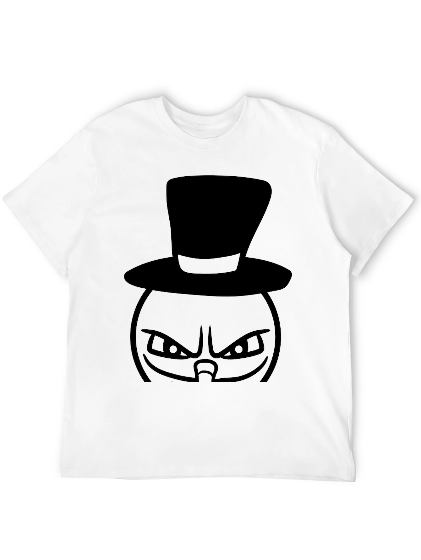 Top Hat Evil Face Black T-Shirt