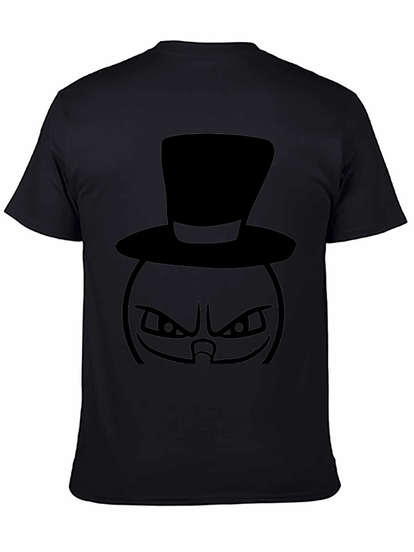 Top Hat Evil Face Black T-Shirt
