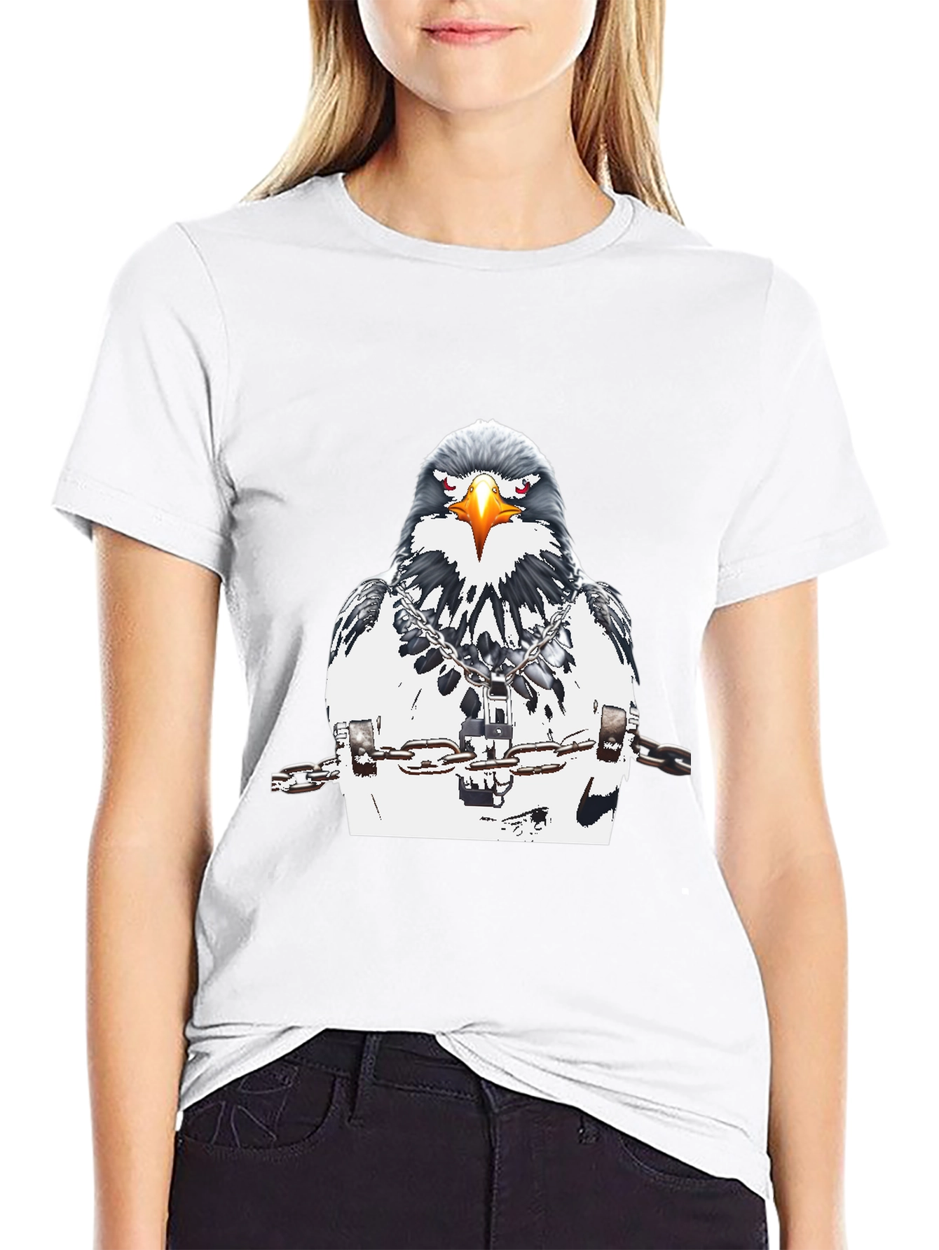 Chained Eagle Graphic Tee - Mens Black T-Shirt