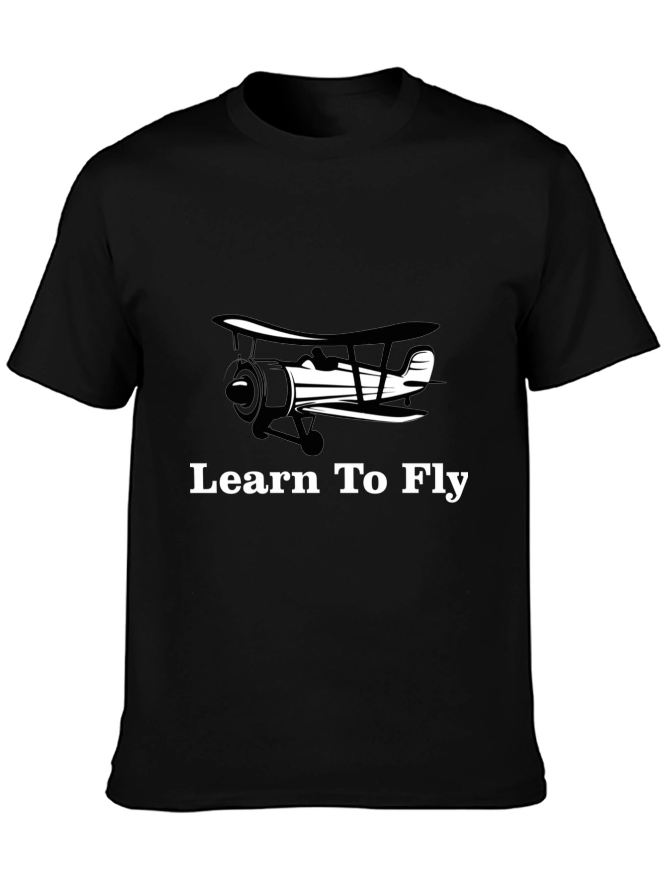 Learn to Fly Biplane T-Shirt - Aviation Tee