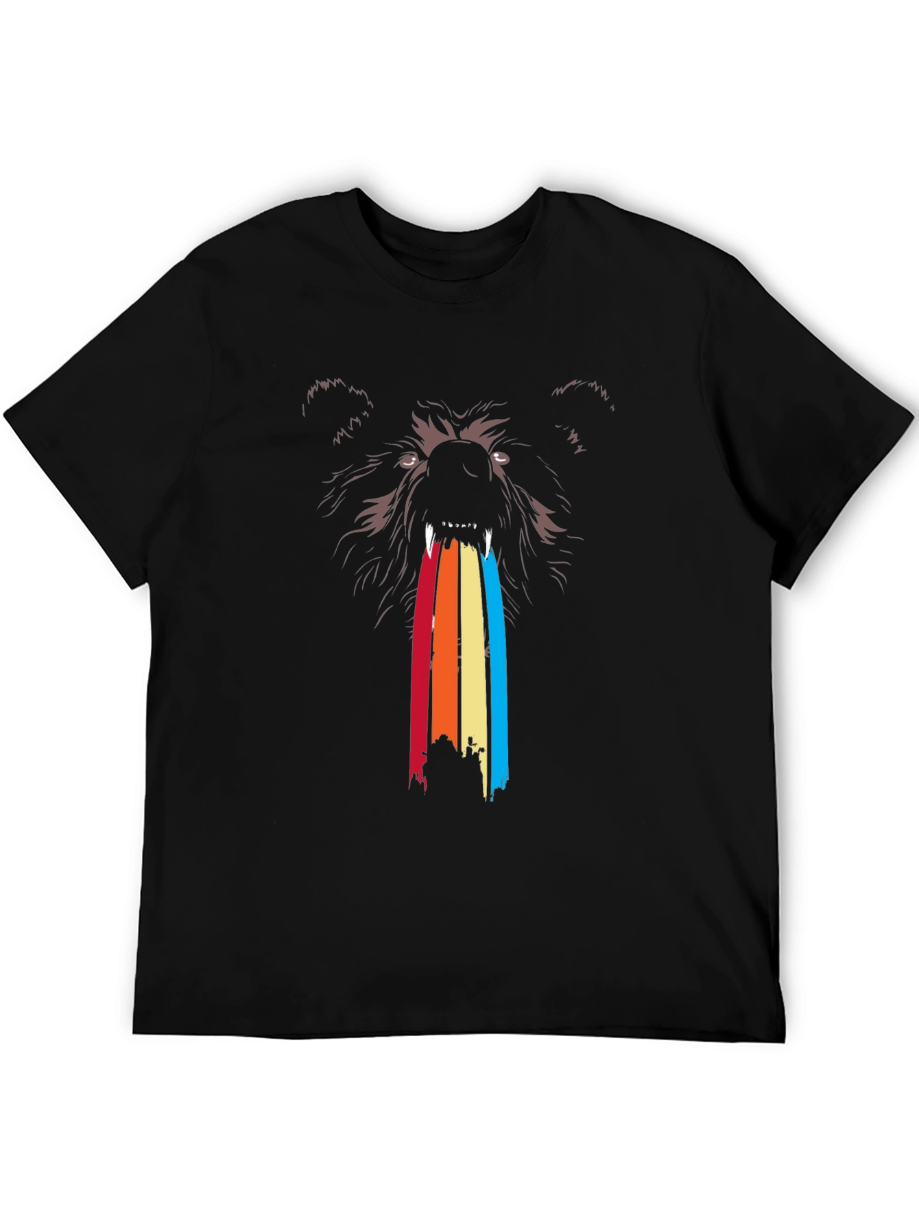 Retro Bear Rainbow T-Shirt - Unique Graphic Tee