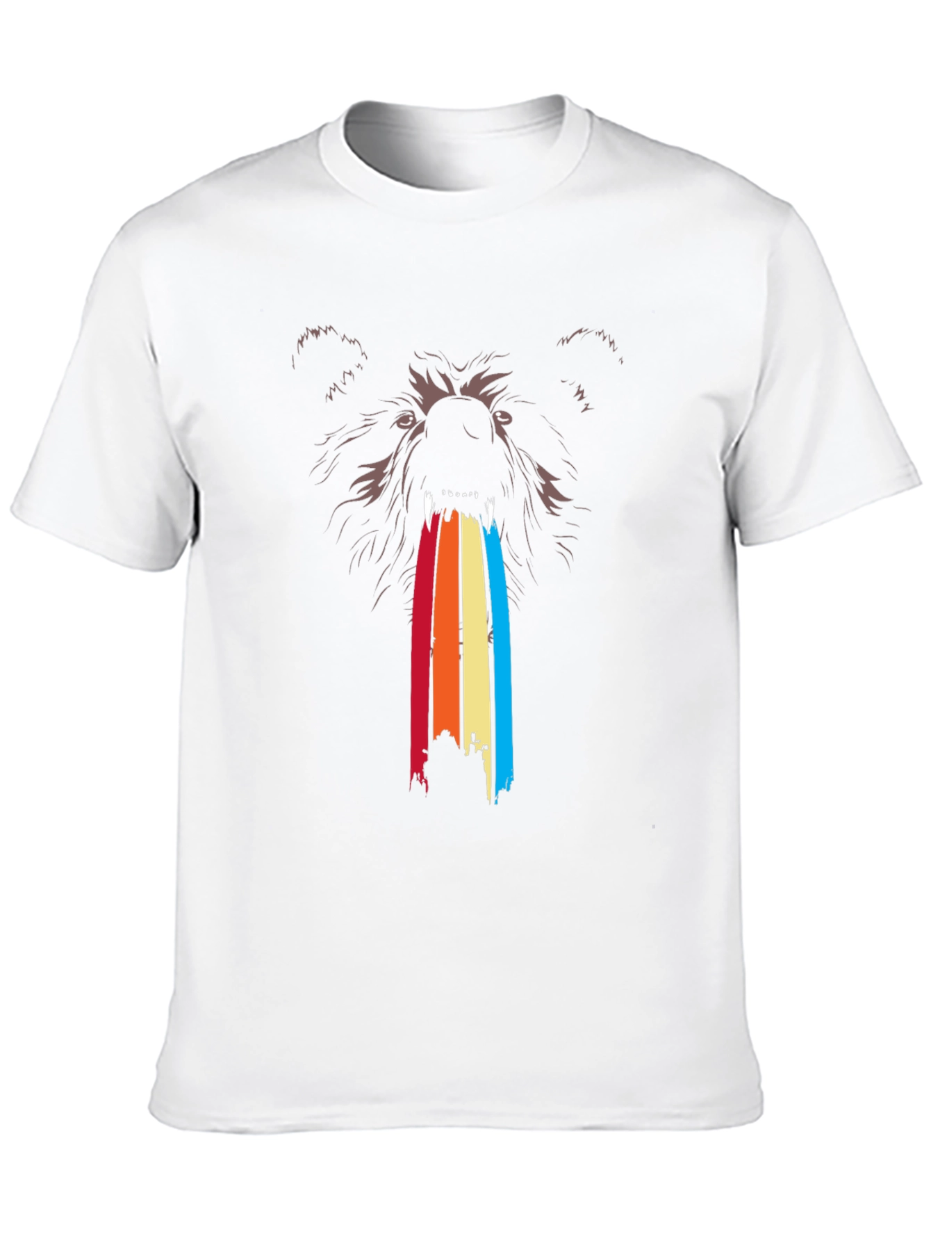 Retro Bear Rainbow T-Shirt - Unique Graphic Tee