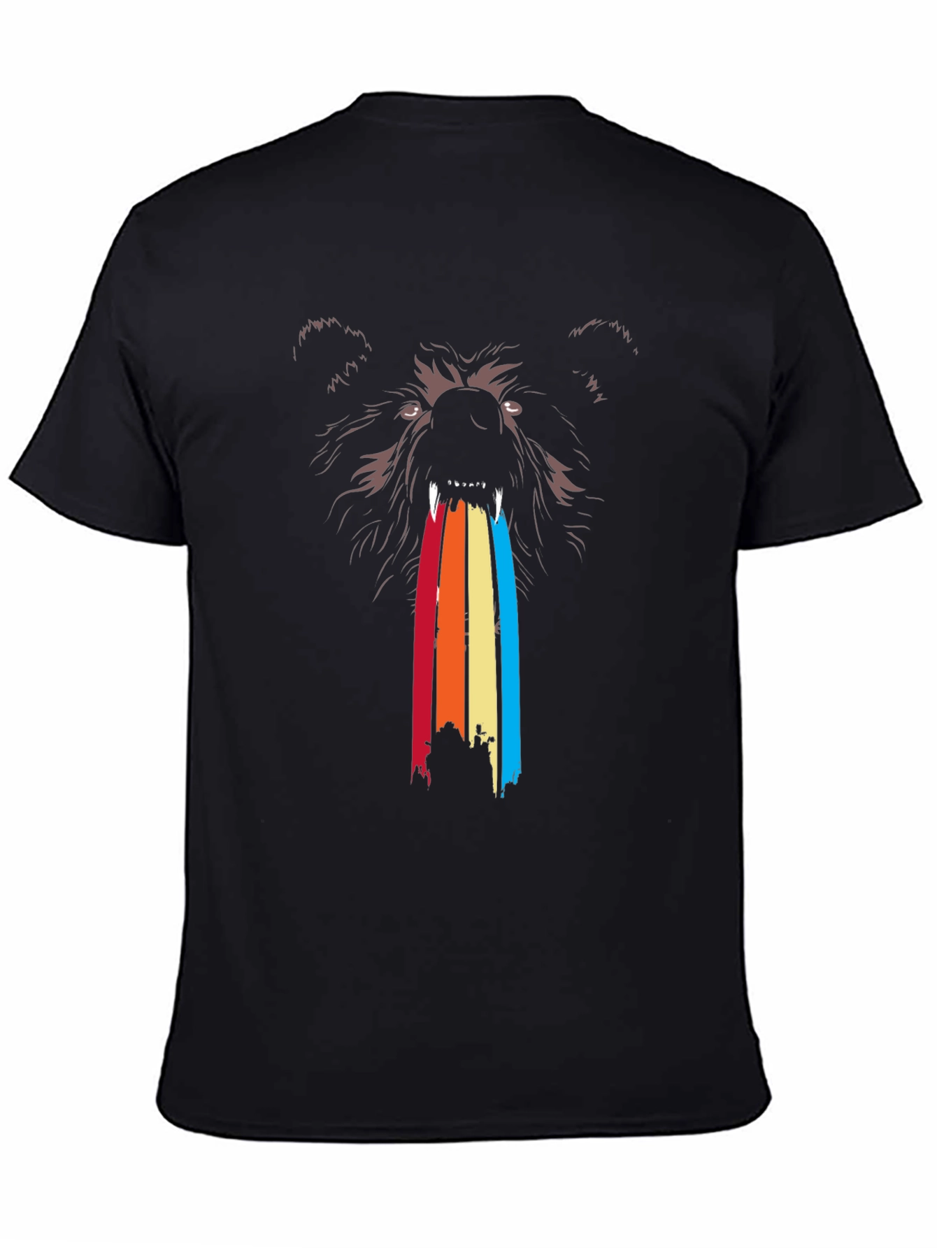 Retro Bear Rainbow T-Shirt - Unique Graphic Tee