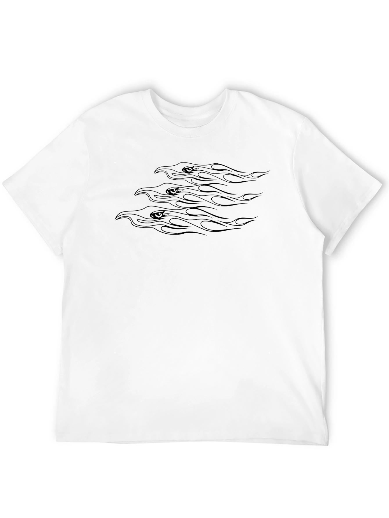 Mens Black Graphic Tee - Eagle Eye Flames
