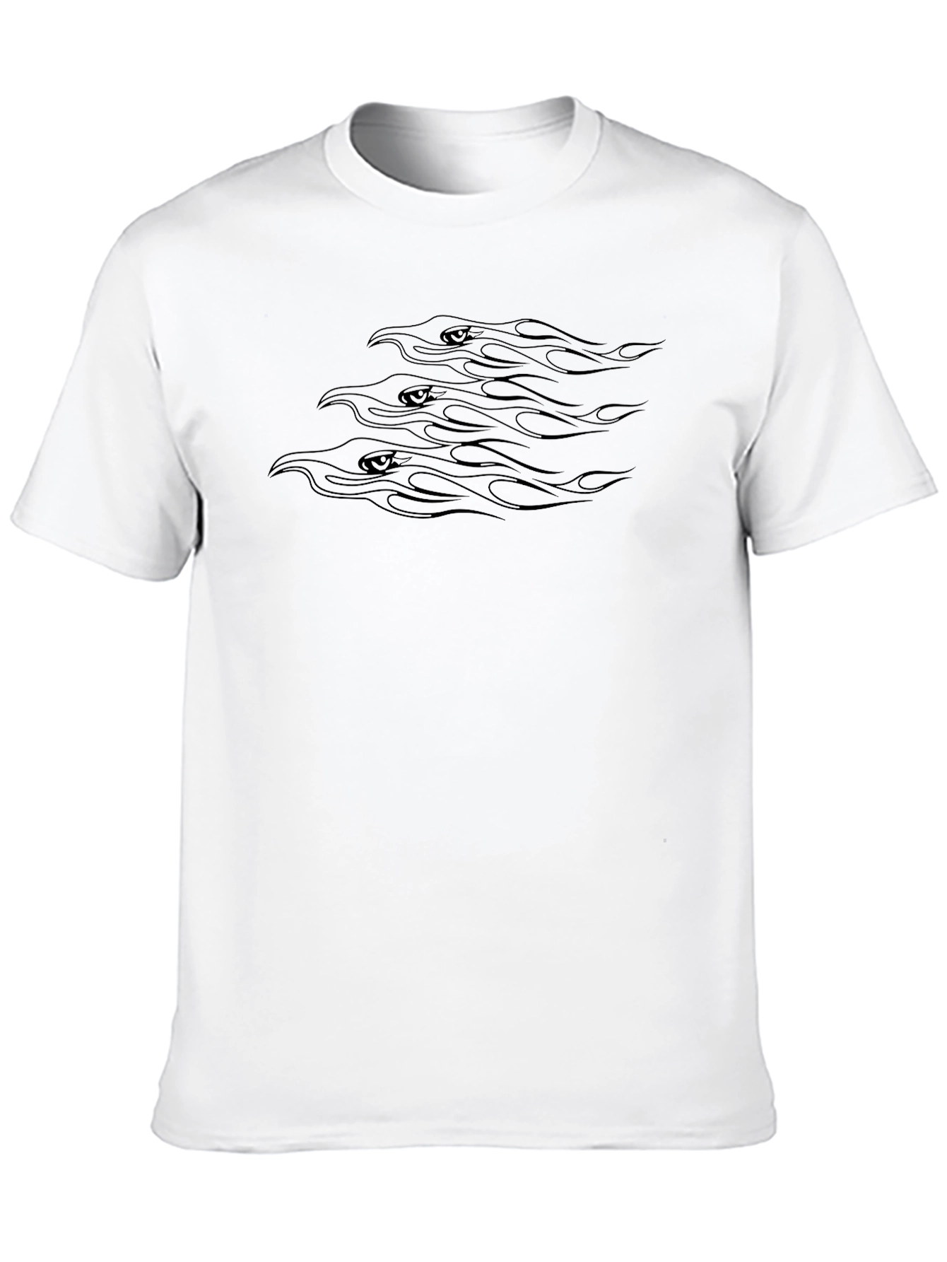 Mens Black Graphic Tee - Eagle Eye Flames
