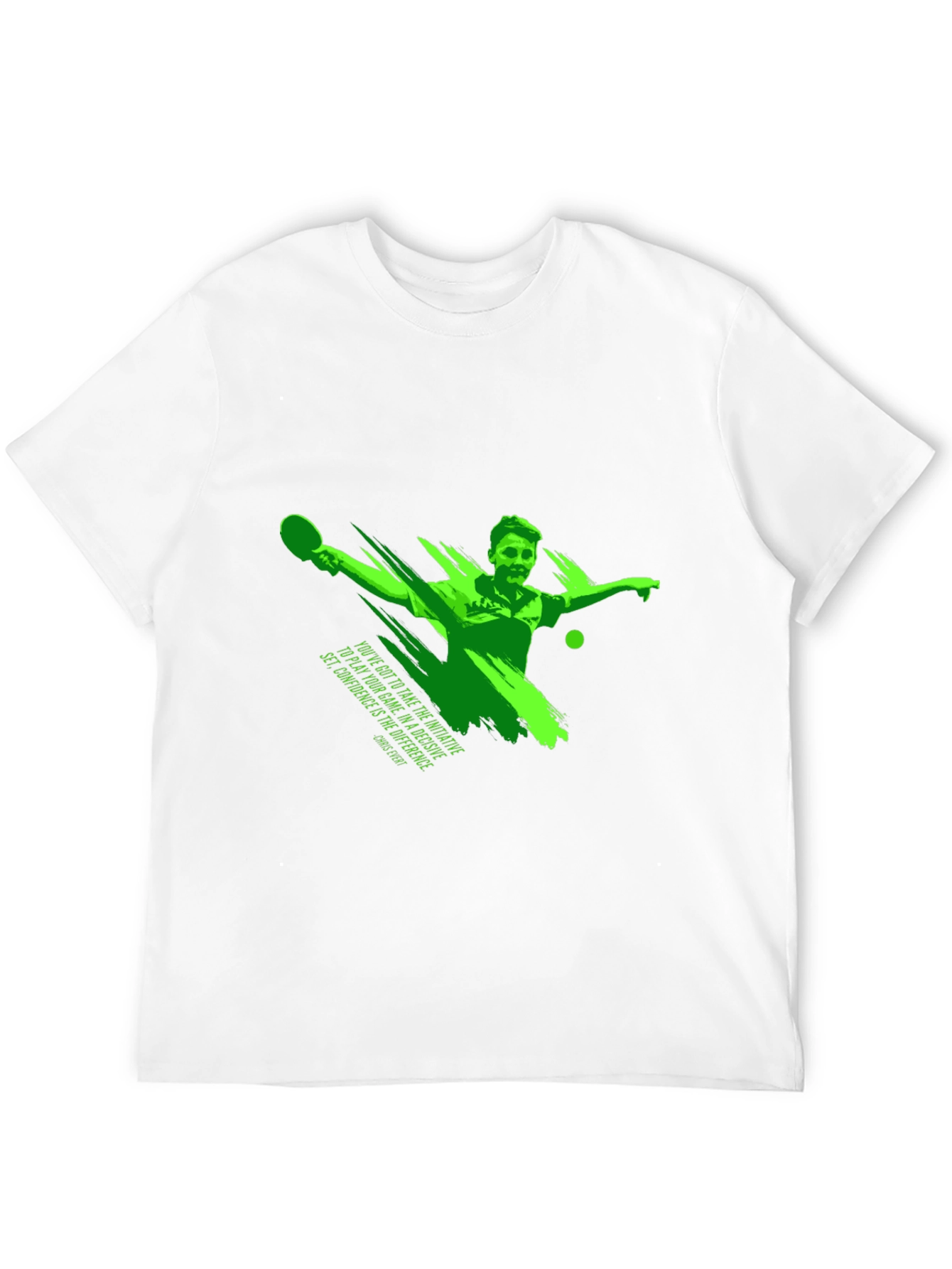 Mens Black Graphic T-Shirt - Table Tennis Player Design