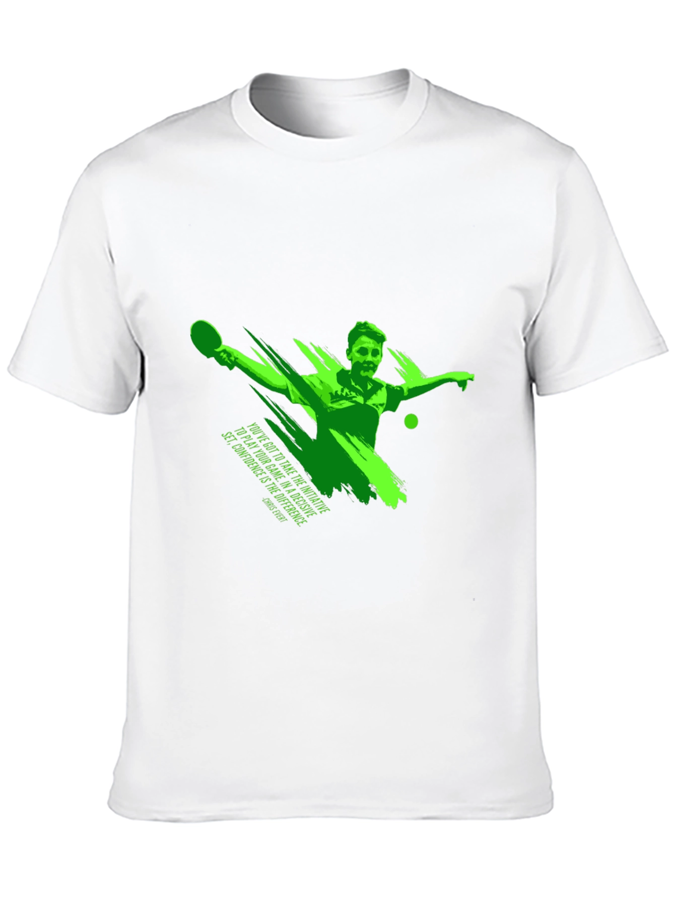 Mens Black Graphic T-Shirt - Table Tennis Player Design