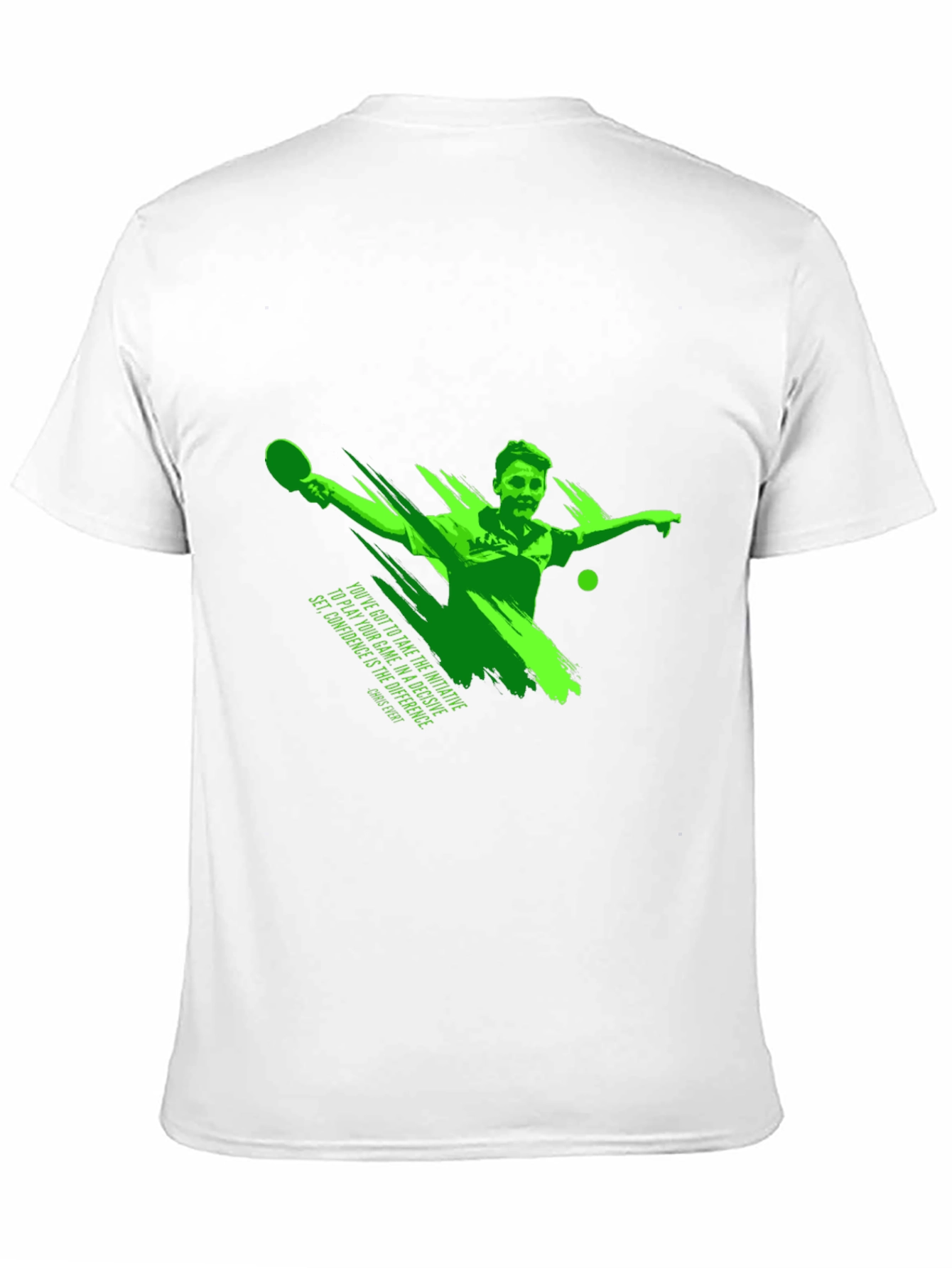 Mens Black Graphic T-Shirt - Table Tennis Player Design