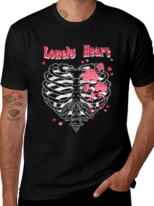 Lonely Heart Ribcage Graphic T-Shirt