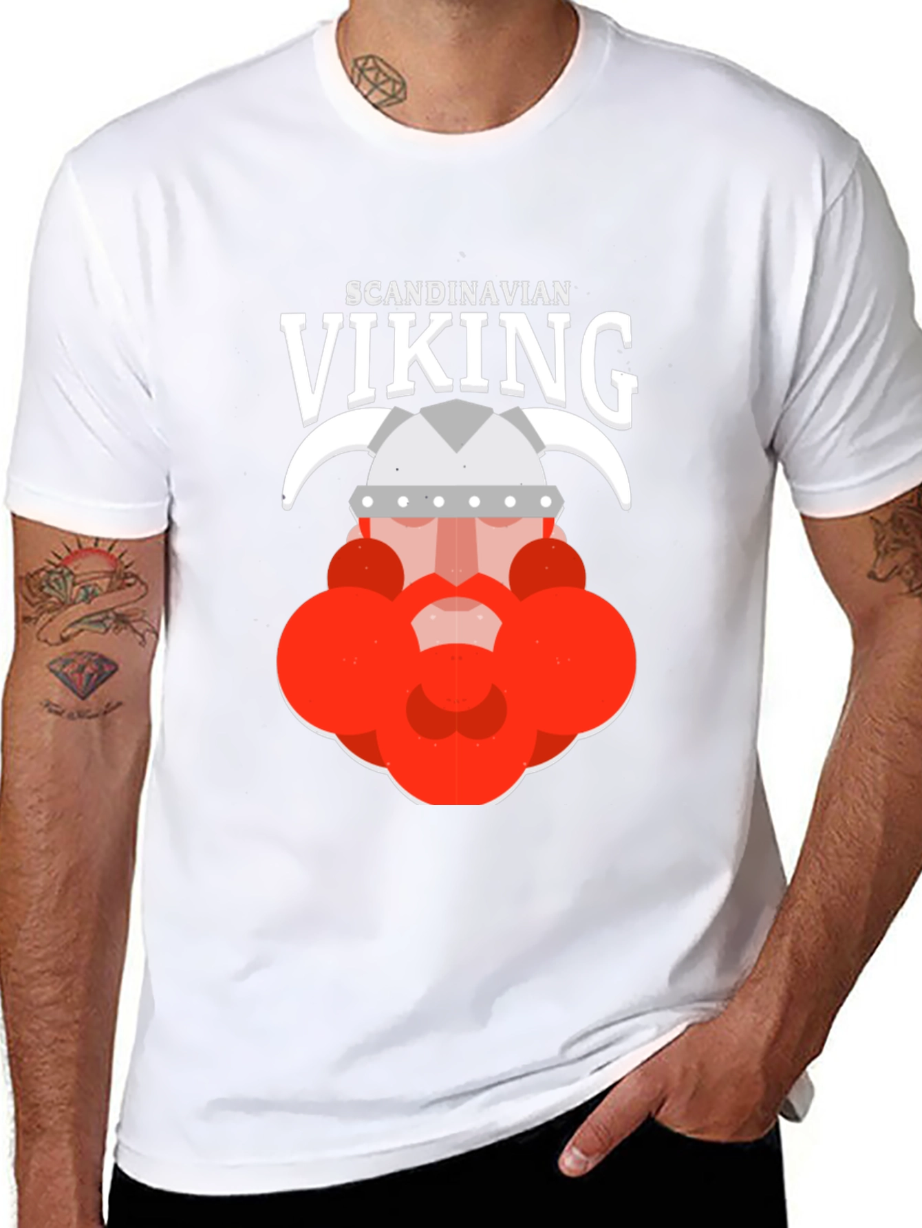 Scandinavian Viking Graphic Tee - Black