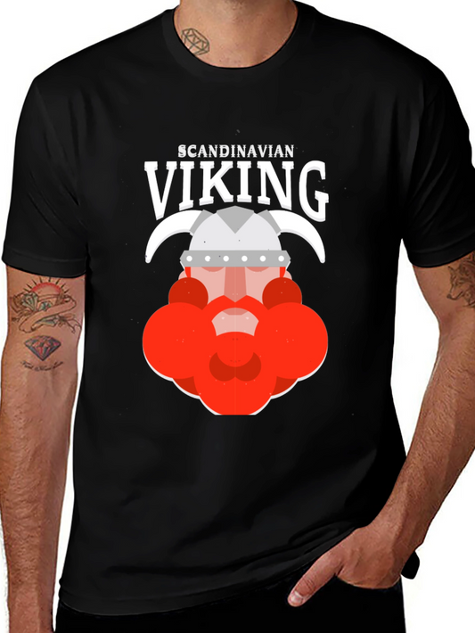 Scandinavian Viking Graphic Tee - Black