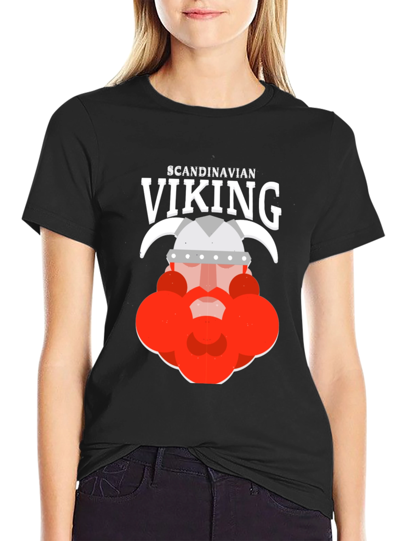 Scandinavian Viking Graphic Tee - Black