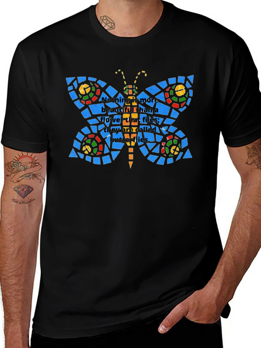 Butterfly Stained Glass Graphic T-Shirt