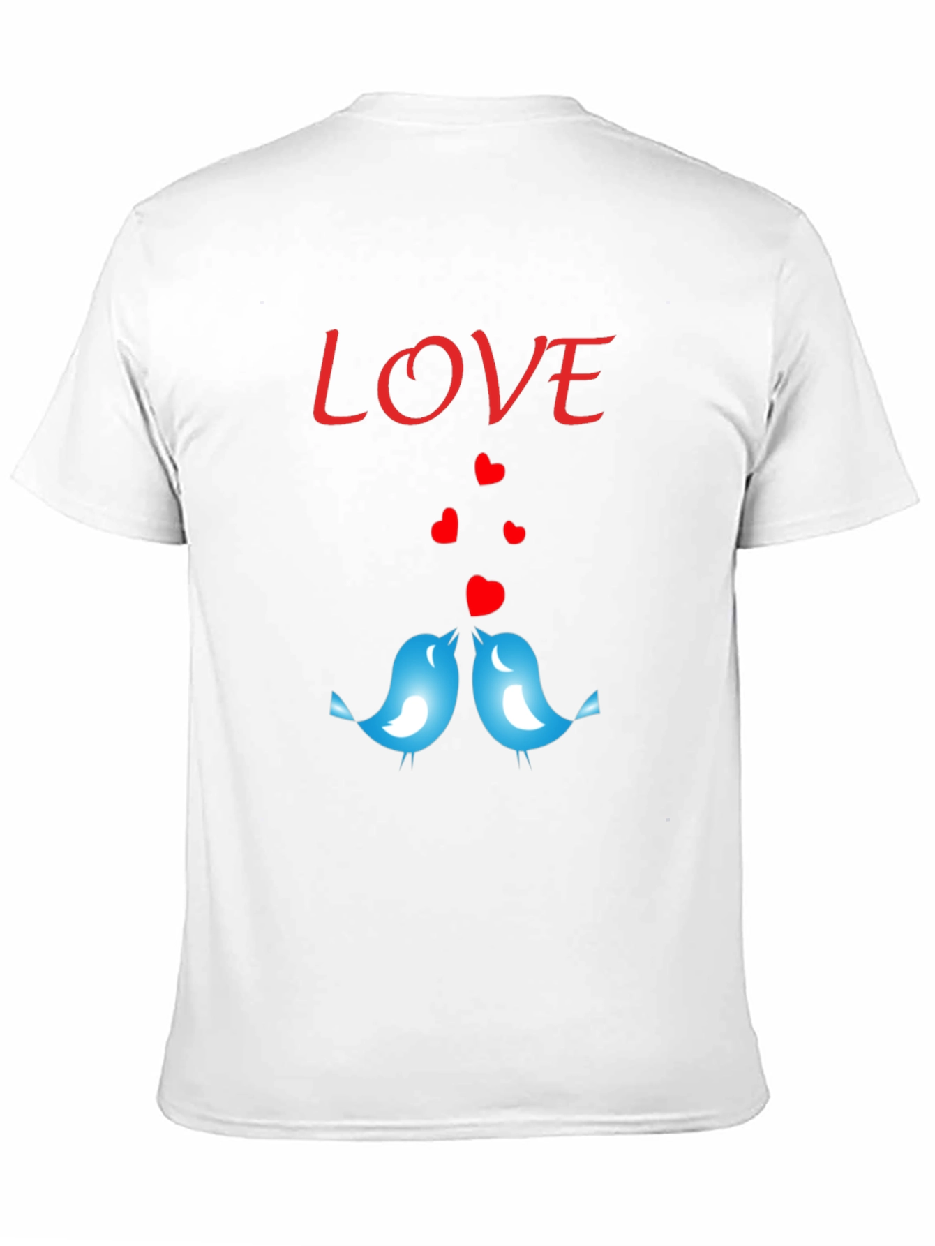 Love Birds Graphic Print Crew Neck T-Shirt