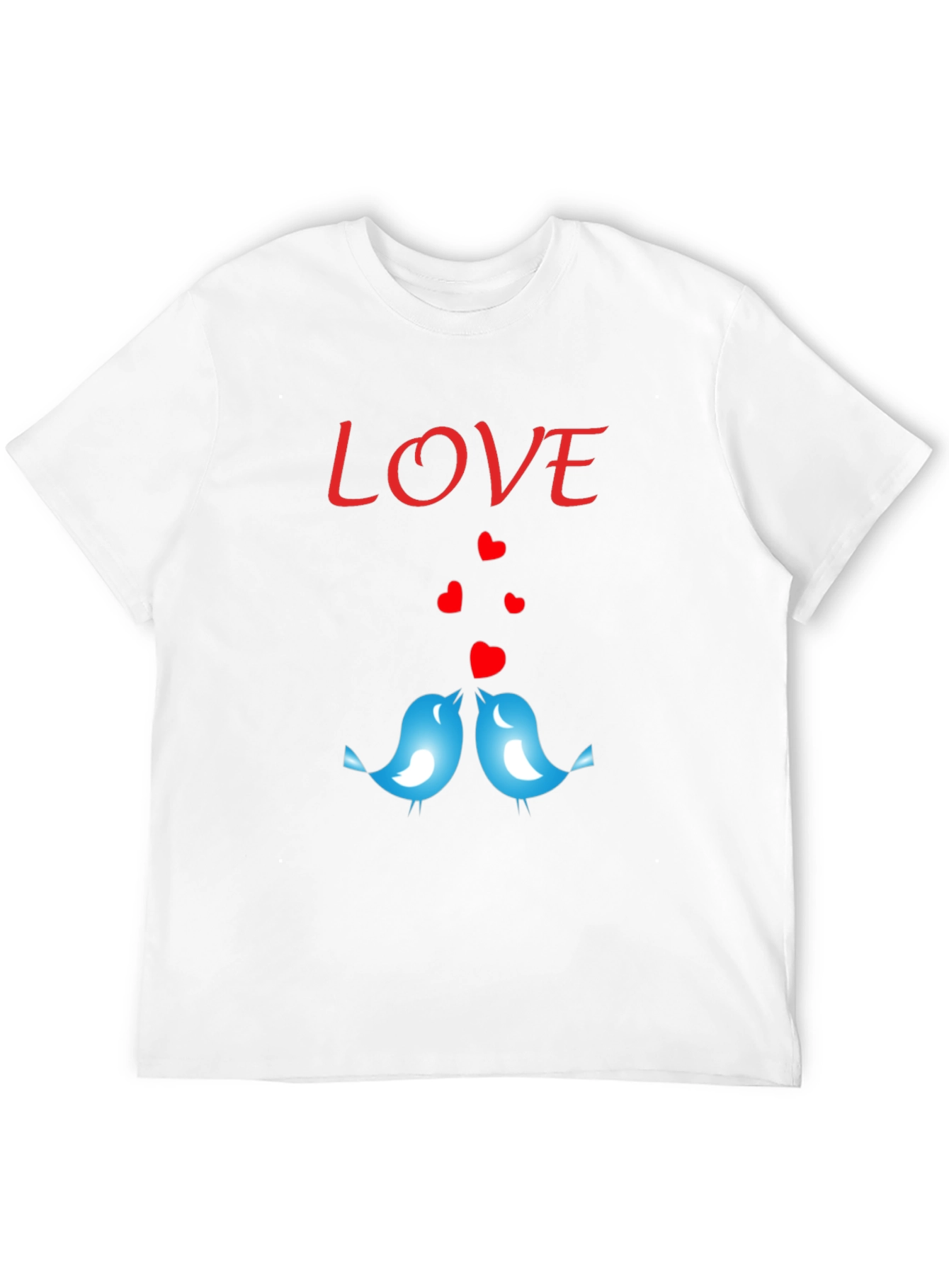 Love Birds Graphic Print Crew Neck T-Shirt