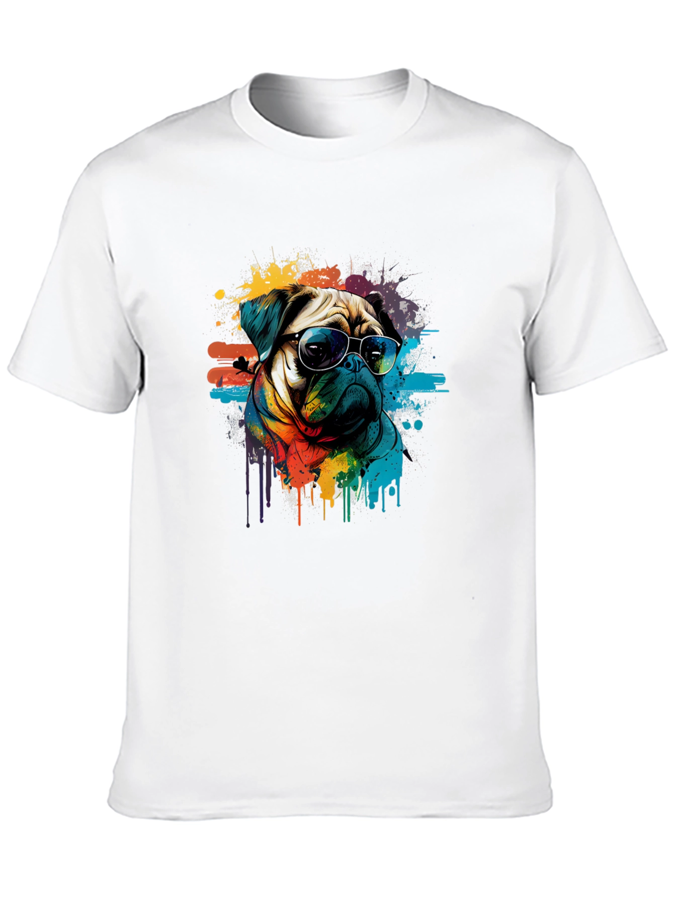 Pug Art Mens Graphic T-Shirt