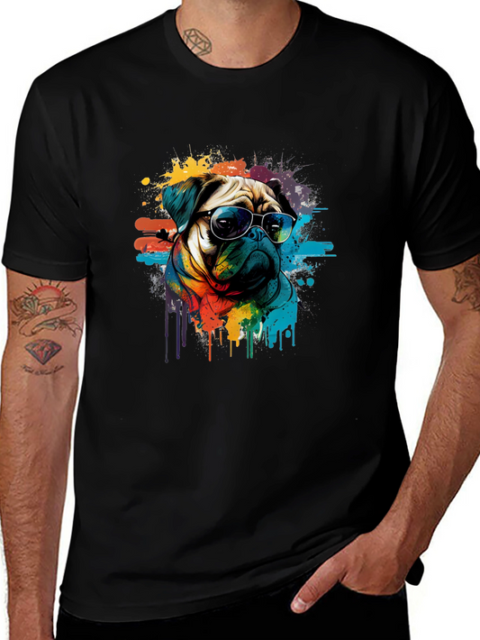 Pug Art Mens Graphic T-Shirt