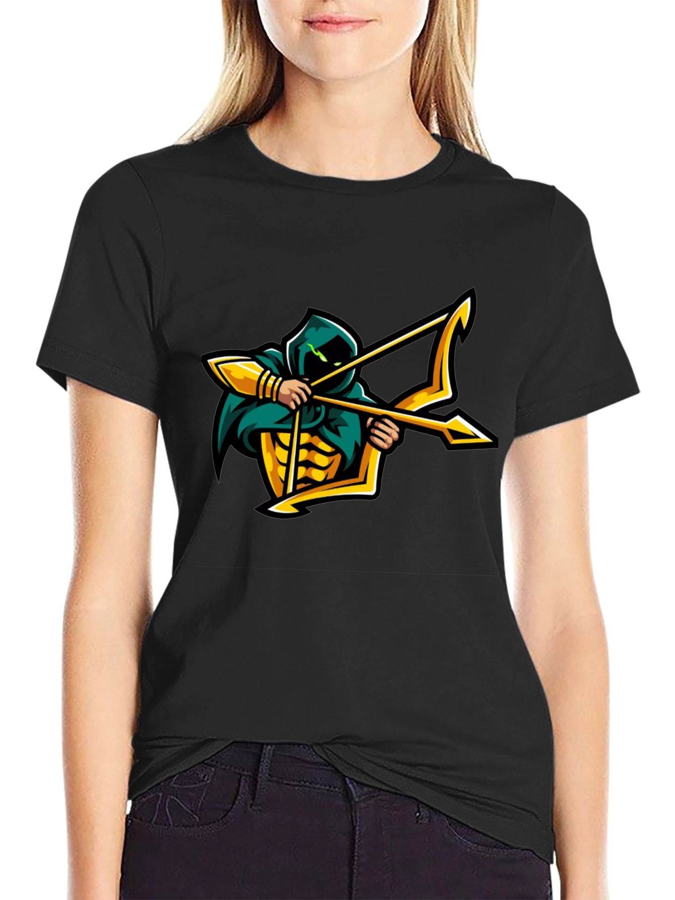 Archer Graphic T-Shirt - Black Cotton Tee