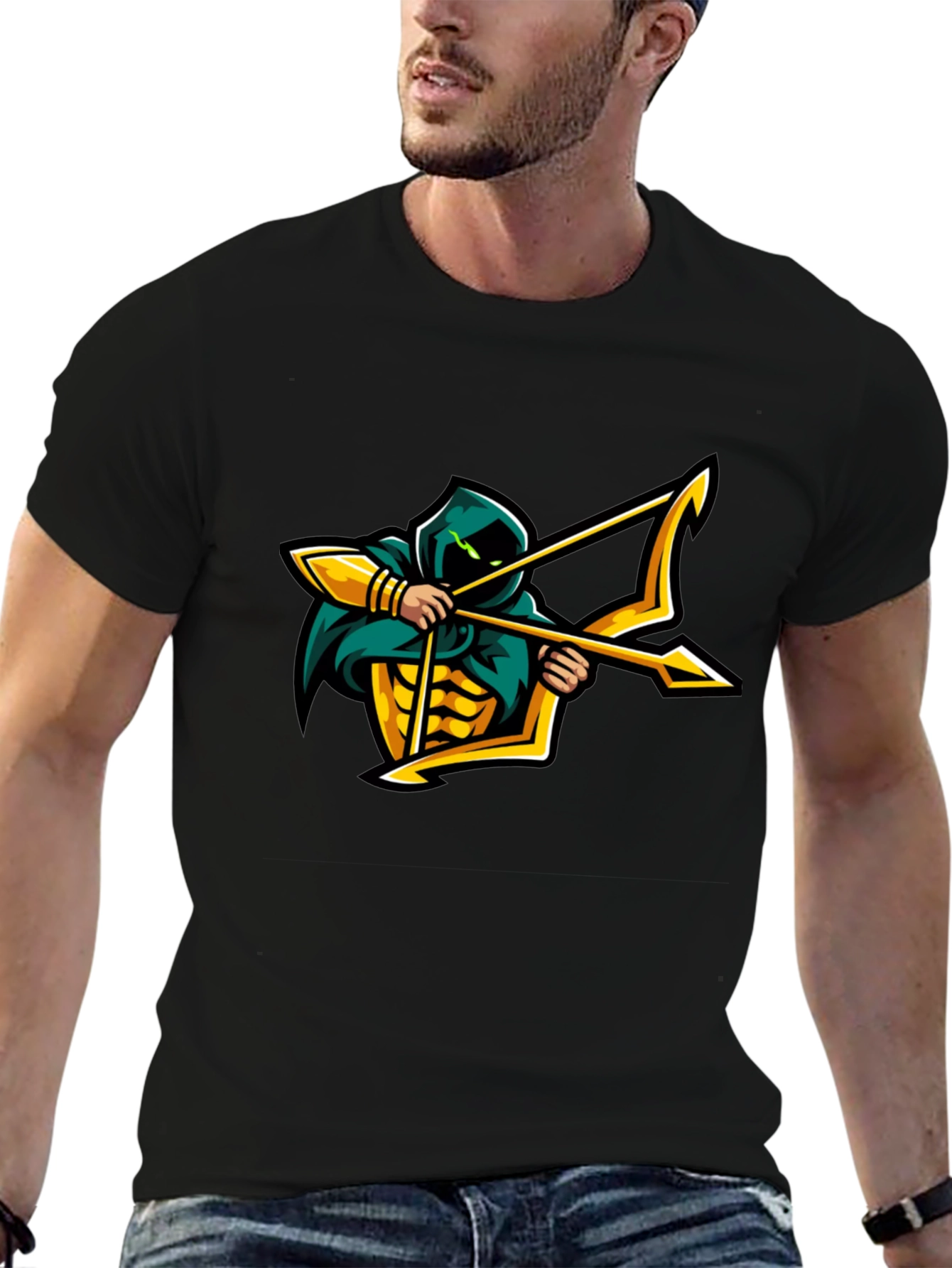 Archer Graphic T-Shirt - Black Cotton Tee