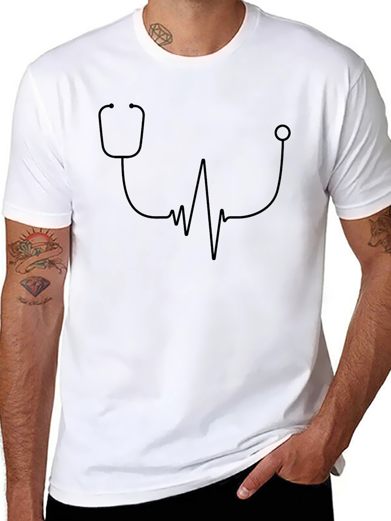 Stethoscope Heartbeat Graphic T-Shirt