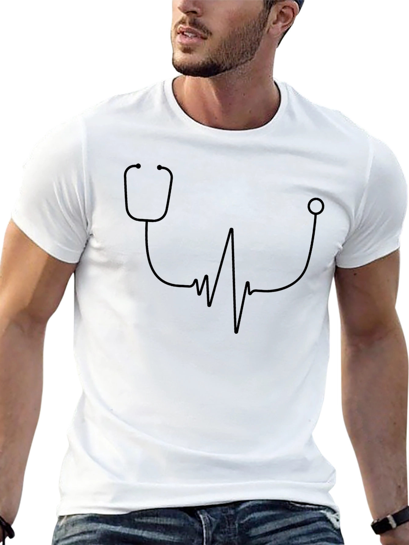 Stethoscope Heartbeat Graphic T-Shirt