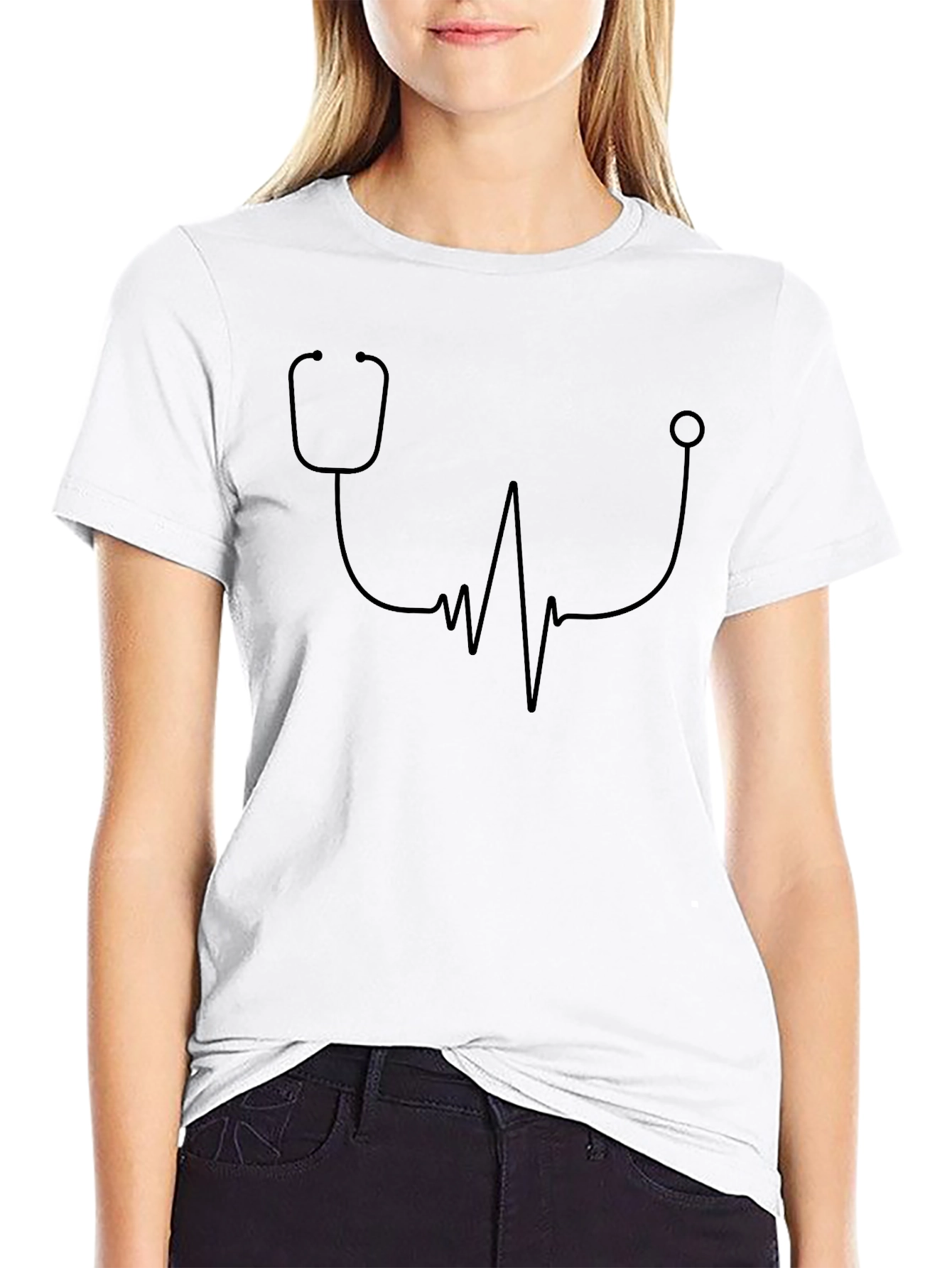 Stethoscope Heartbeat Graphic T-Shirt
