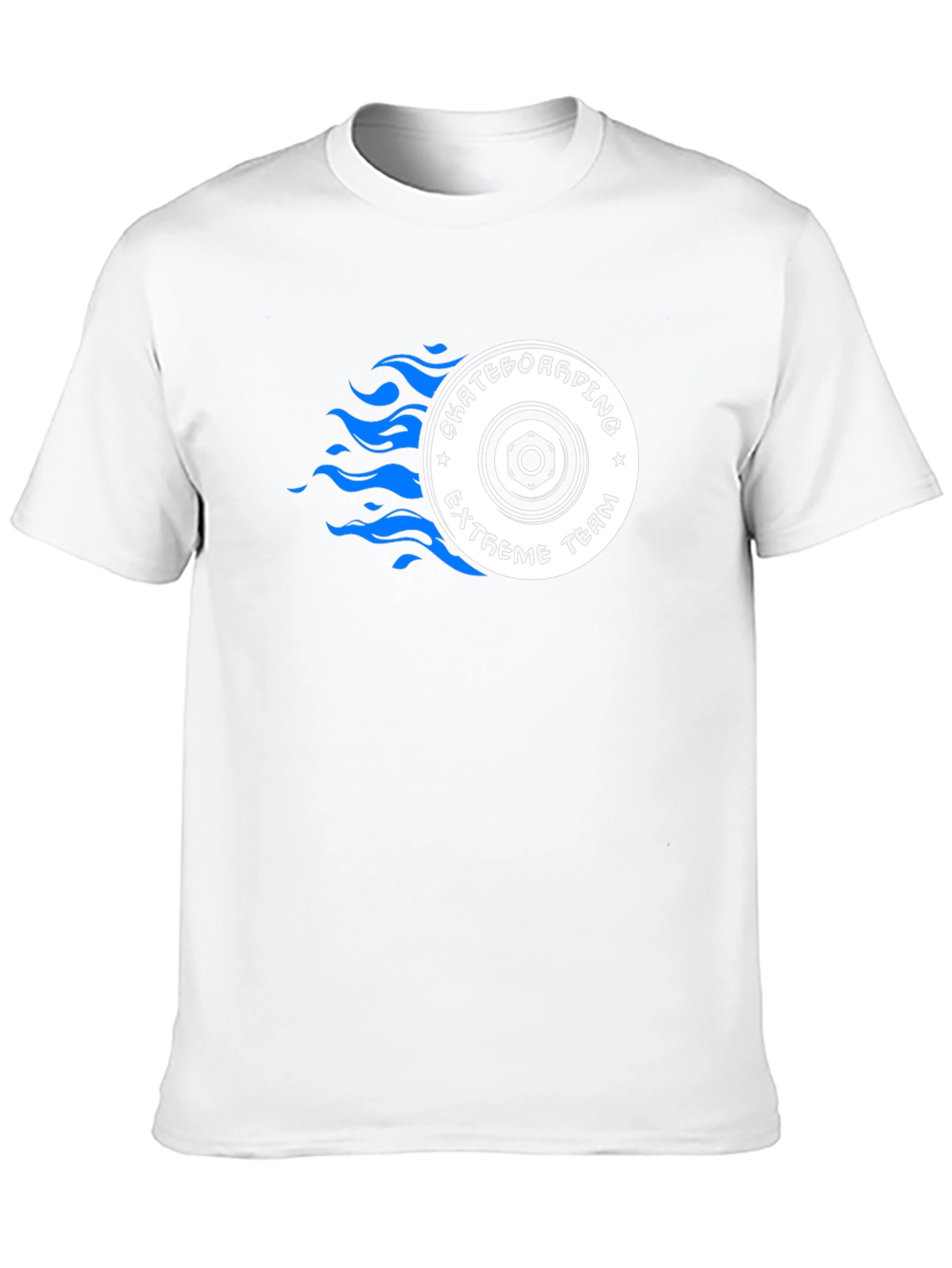Skateboarding Team Graphic Tee - Black Cotton T-Shirt