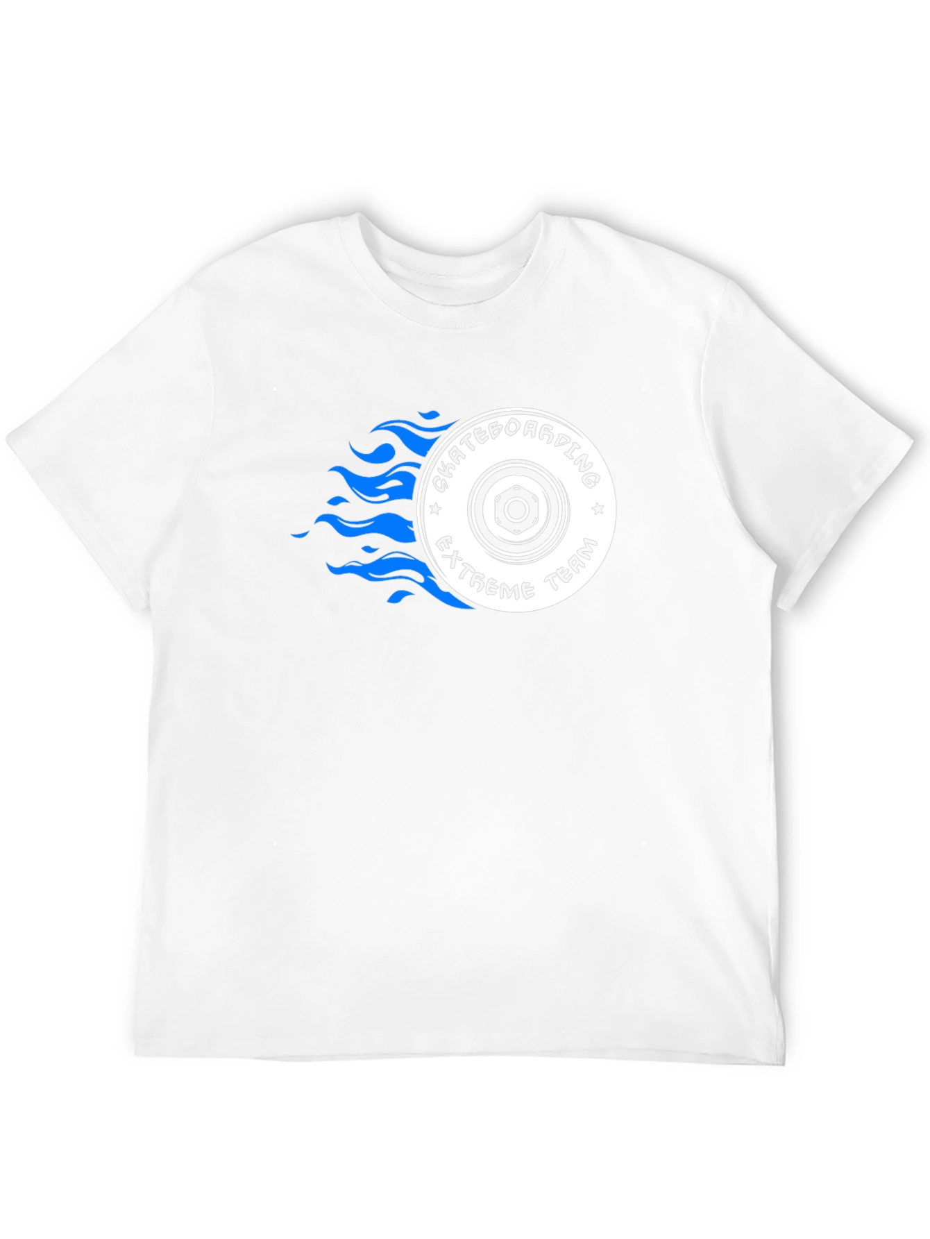 Skateboarding Team Graphic Tee - Black Cotton T-Shirt