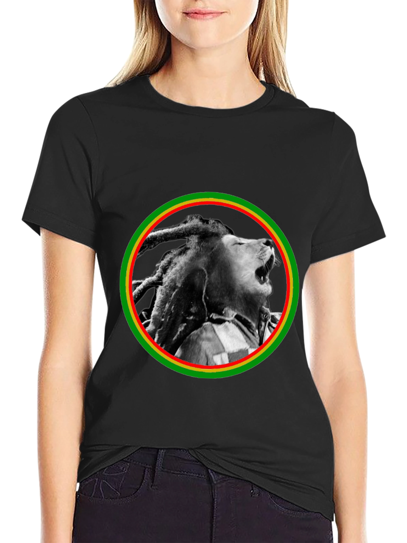Rasta Lion Black T-Shirt
