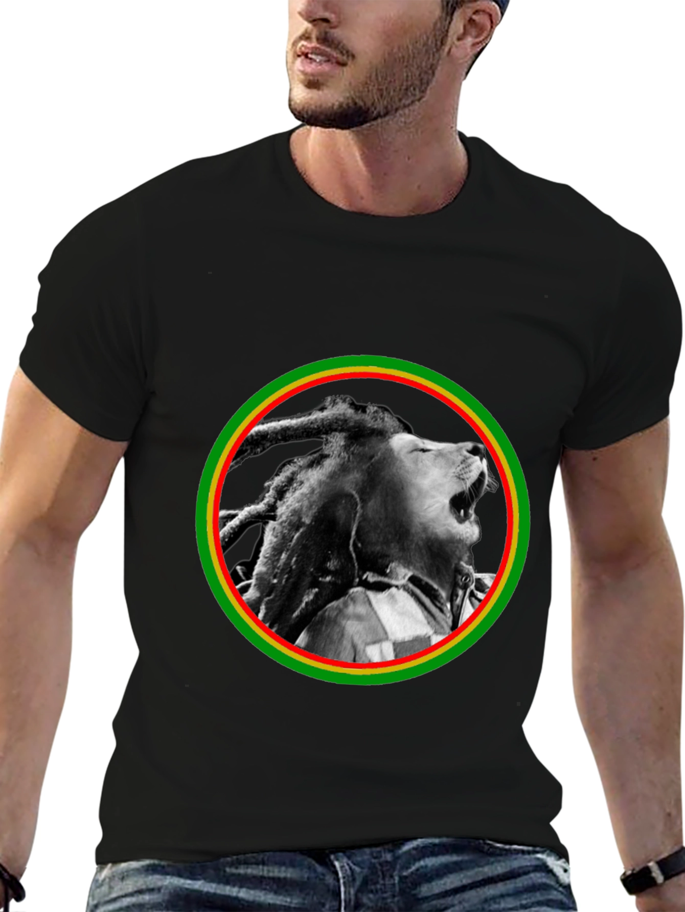 Rasta Lion Black T-Shirt