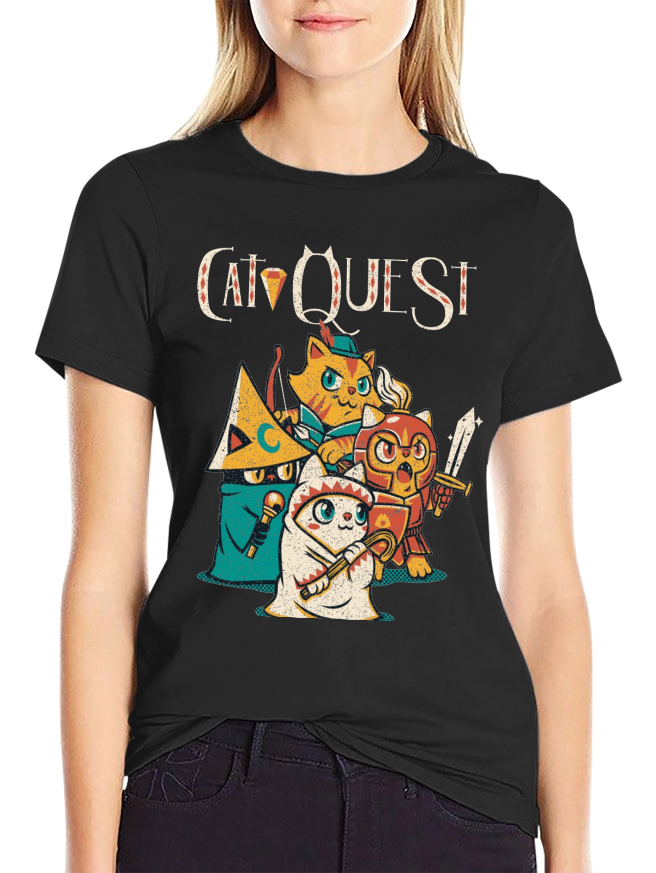 Cat Quest Graphic T-Shirt - Gamer Tee