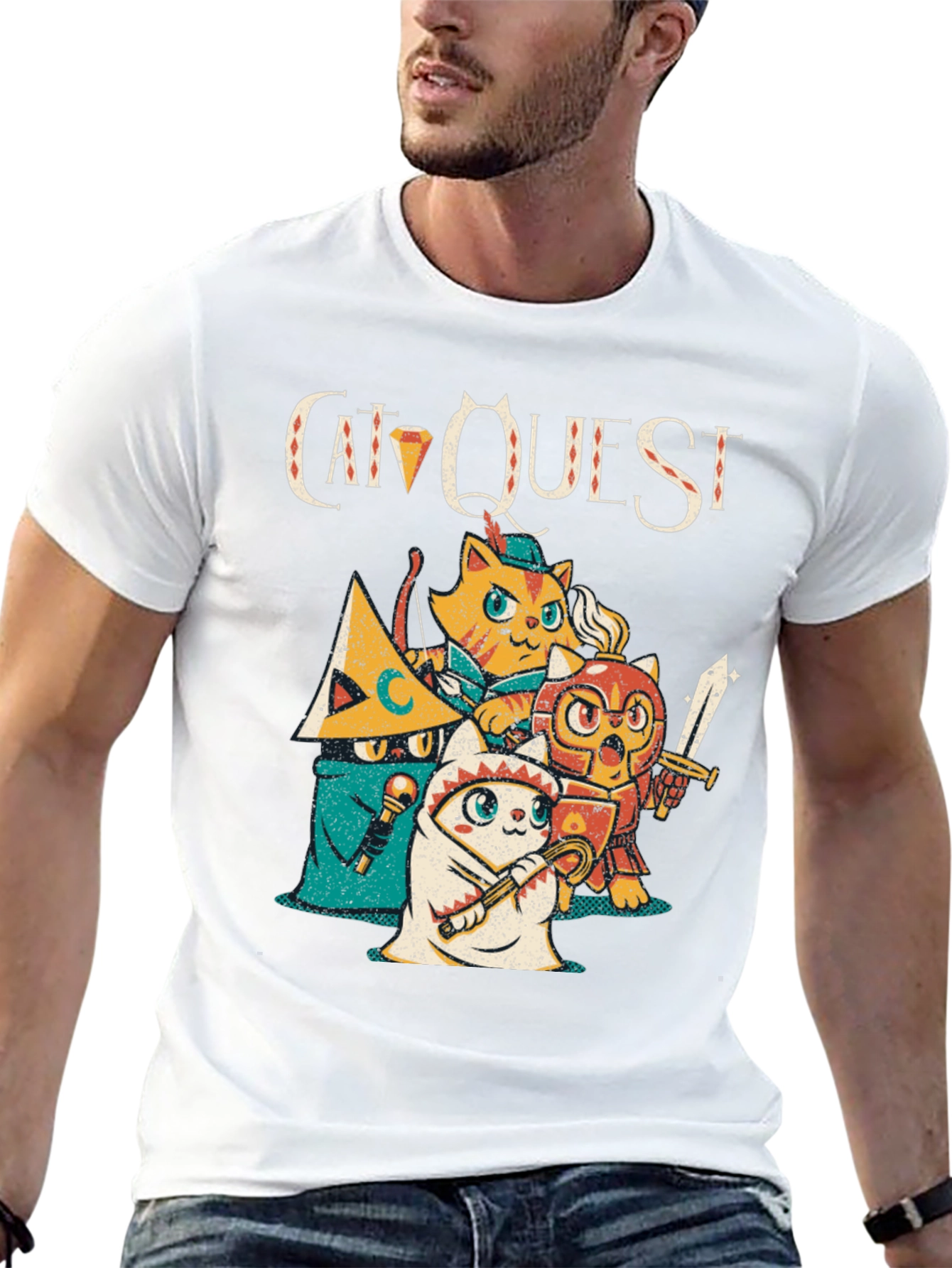 Cat Quest Graphic T-Shirt - Gamer Tee