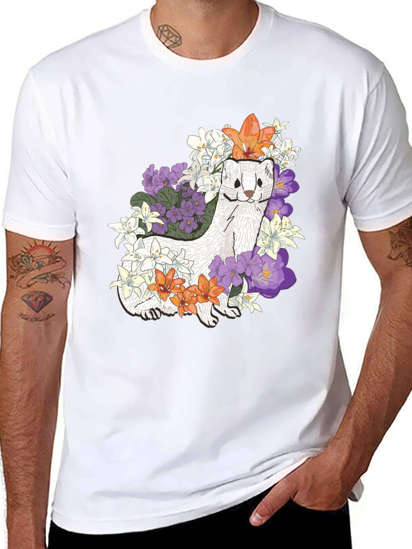 Floral Ferret Graphic Tee