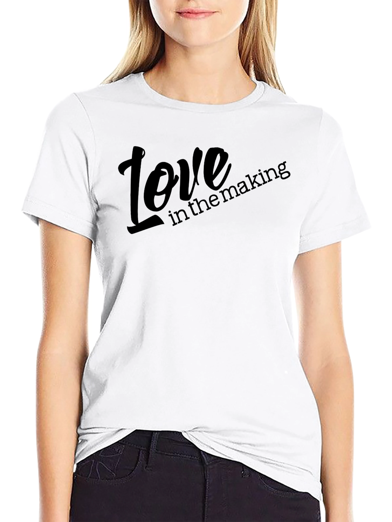 Love in the Making - Stylish Black T-Shirt